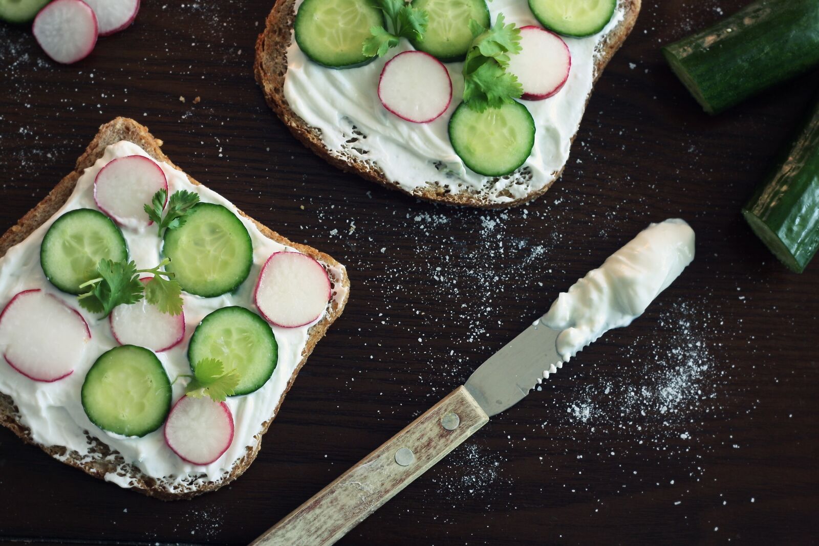 Canon EOS 1000D (EOS Digital Rebel XS / EOS Kiss F) sample photo. Sandwich, cucumber, radish photography