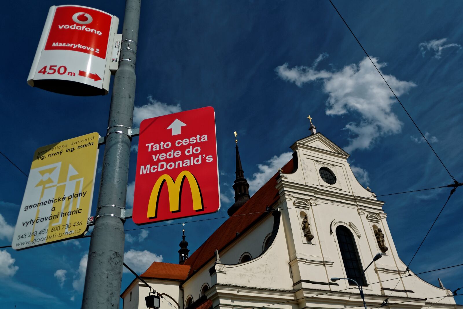 Nikon D50 sample photo. Church, mcdonalds, advertising photography