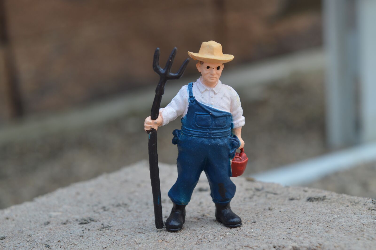 Nikon D3200 sample photo. Farmer, pitchfork, overalls photography