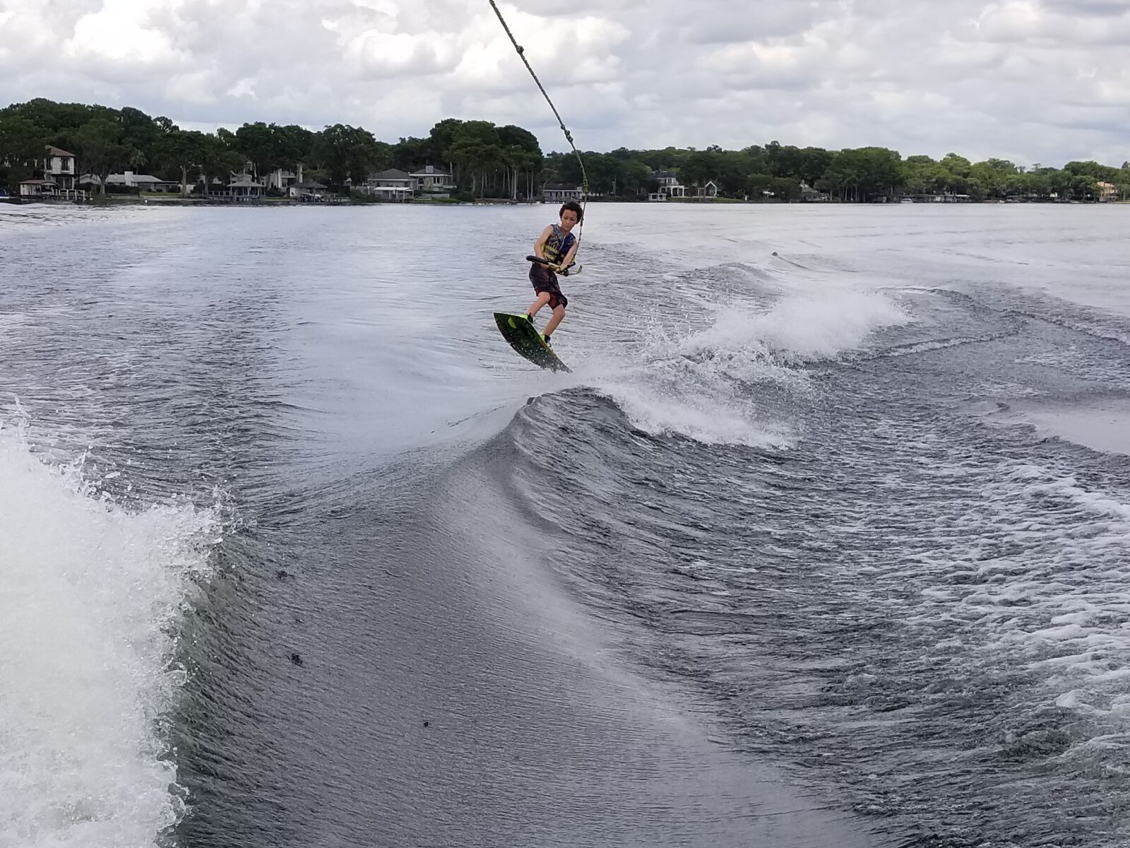 Samsung Galaxy S8+ sample photo. Wakeboarding, boat, lake photography