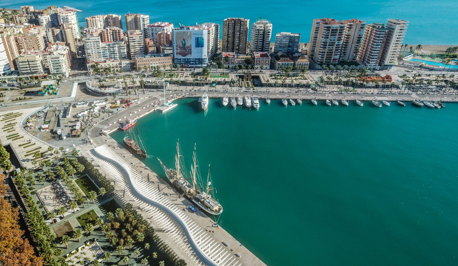 DJI FC220 sample photo. Malaga, port, bay photography
