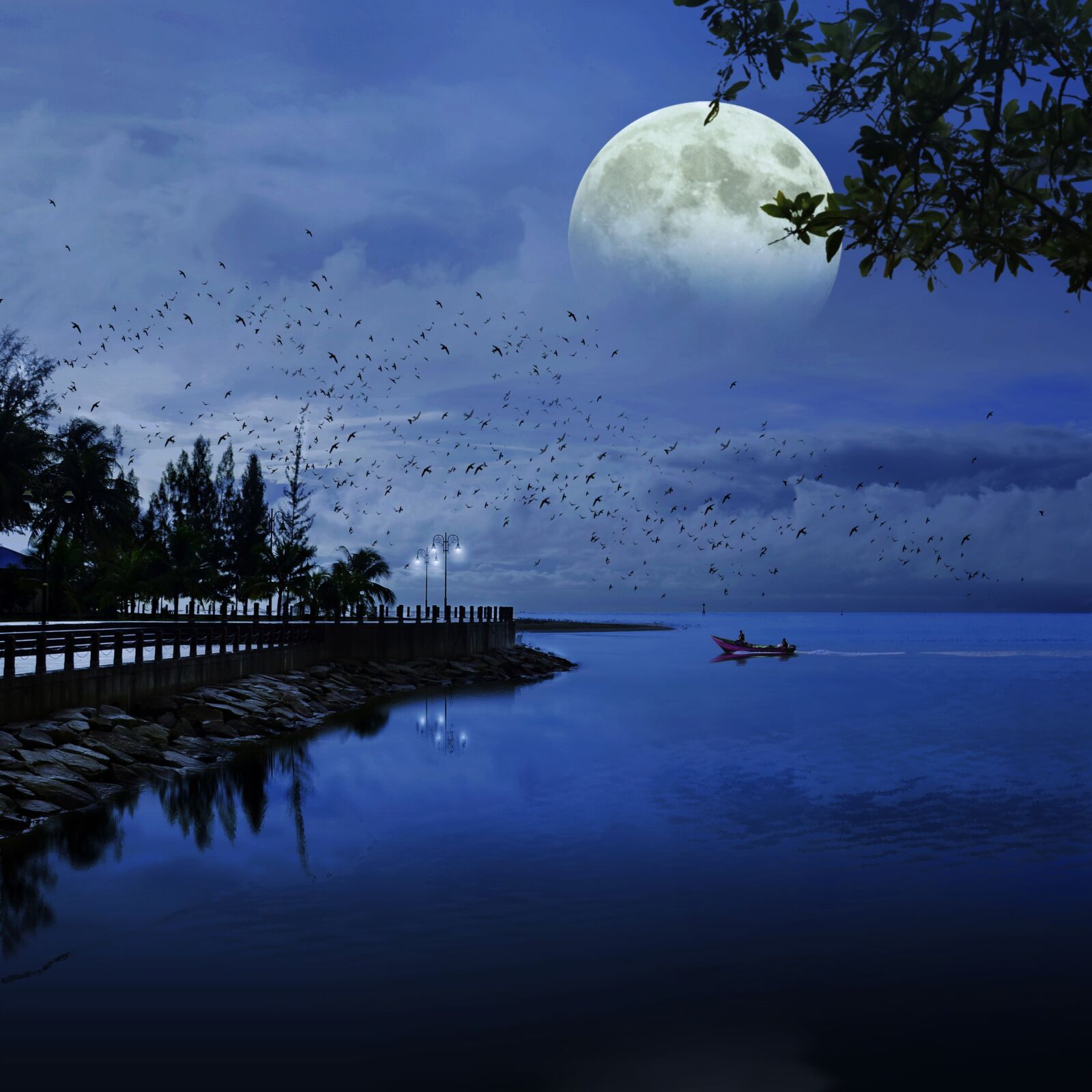 Nikon D7000 sample photo. Moon, sea, blue photography