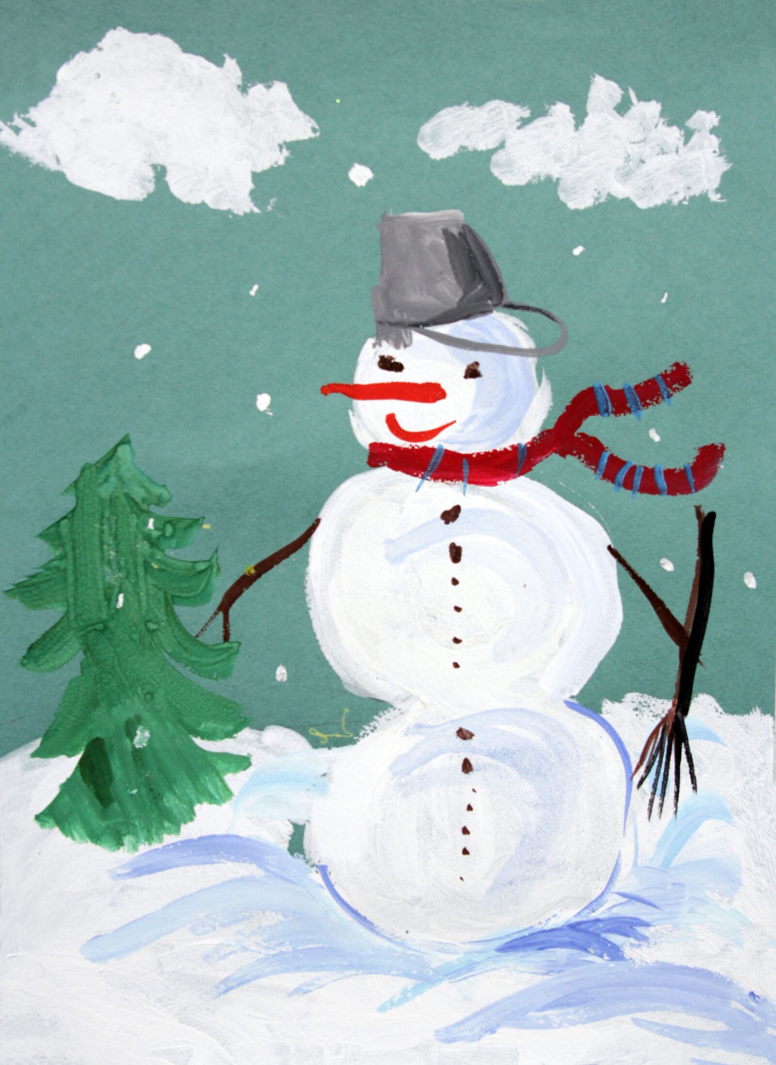 Canon EOS 60D sample photo. A child's drawing, snowman photography