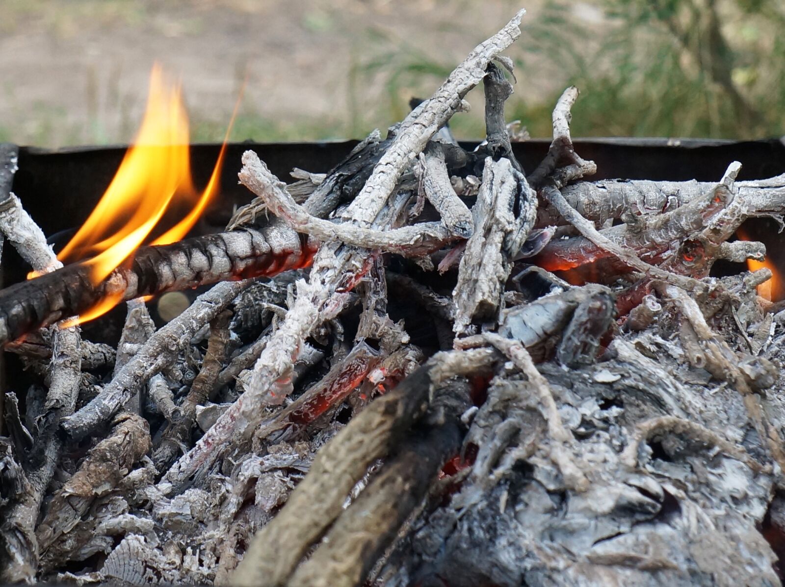 Sony Alpha NEX-F3 + Sony E 18-55mm F3.5-5.6 OSS sample photo. Fire, bonfire, coals photography