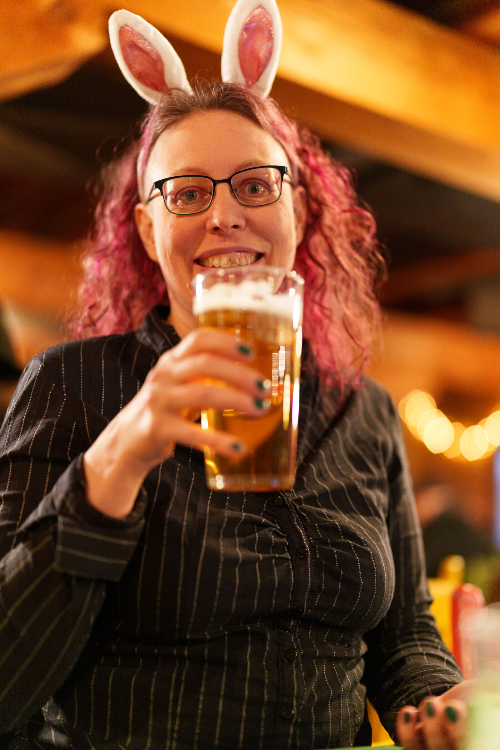 Sony a7R V sample photo. Bunny ears and beer photography