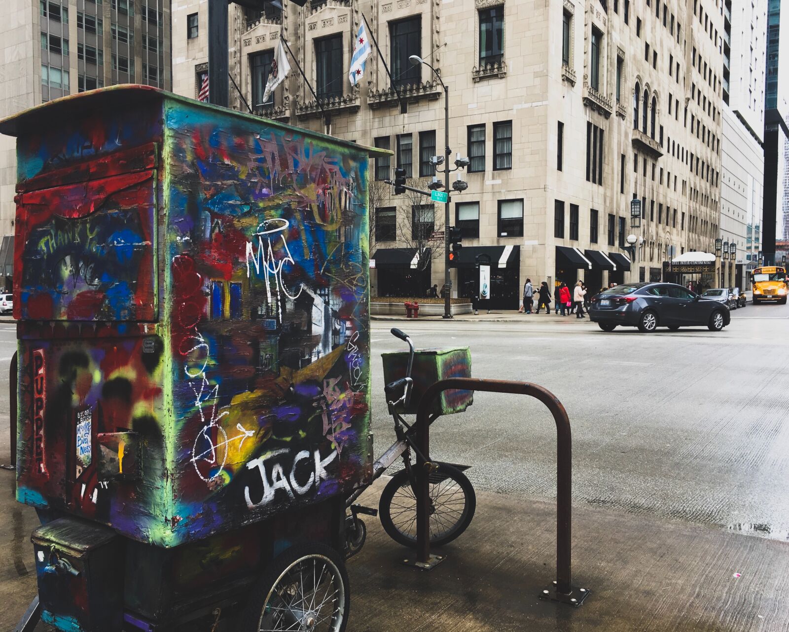 Apple iPhone 6s sample photo. Bike, chicago, city, graffiti photography