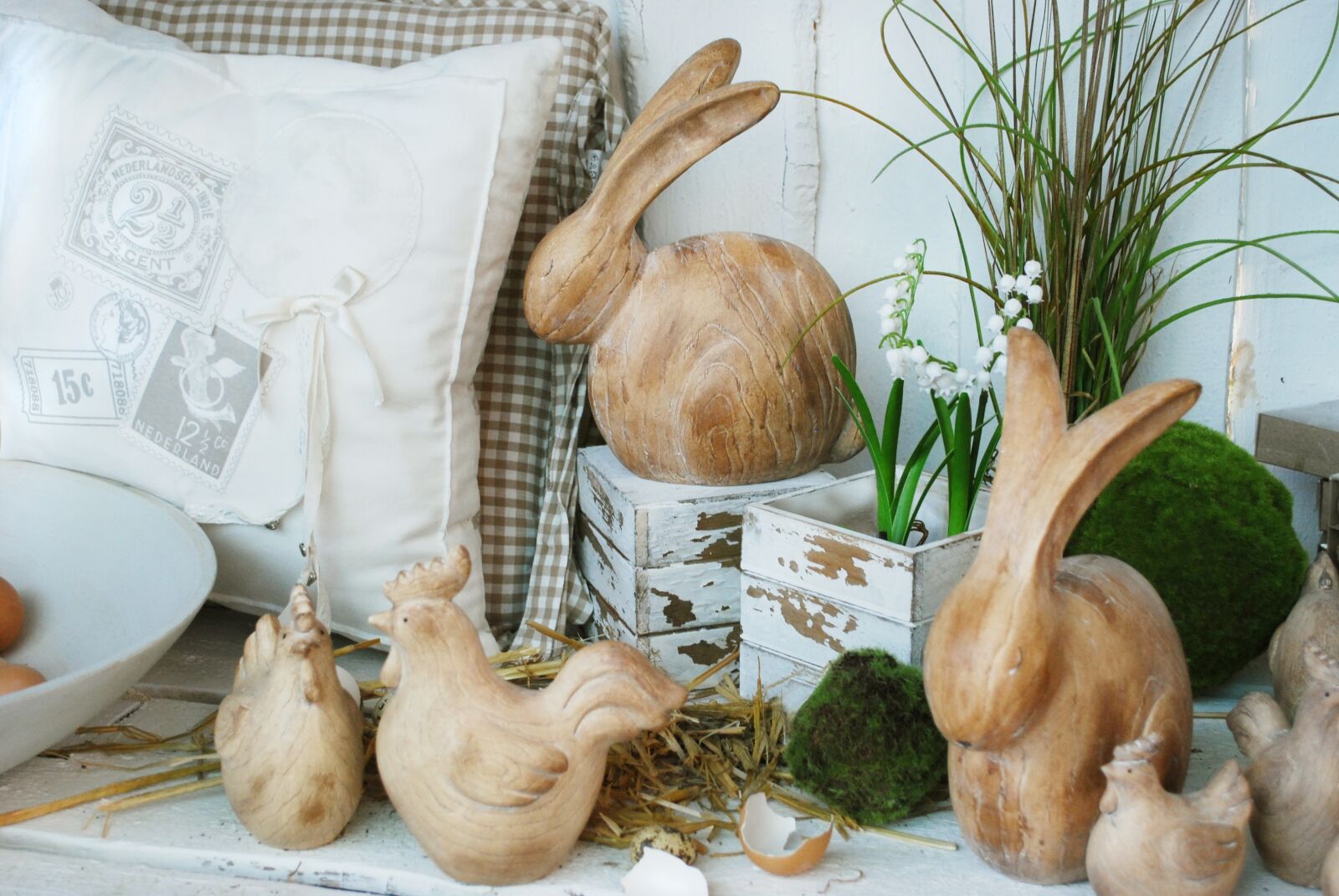 Nikon D60 sample photo. Easter, hare, egg chicken photography