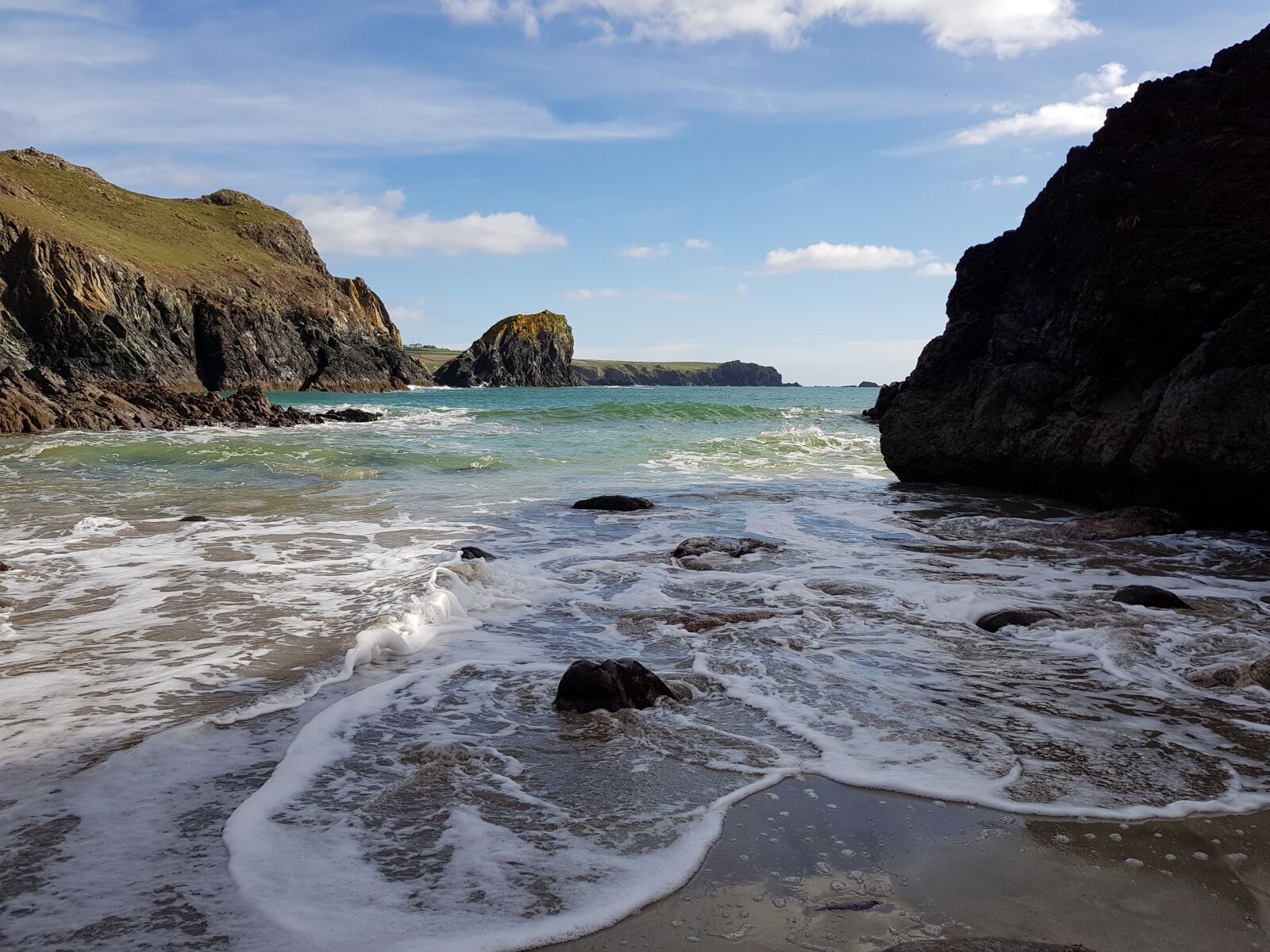 Samsung Galaxy S8 sample photo. Bay, cornwall, rock photography