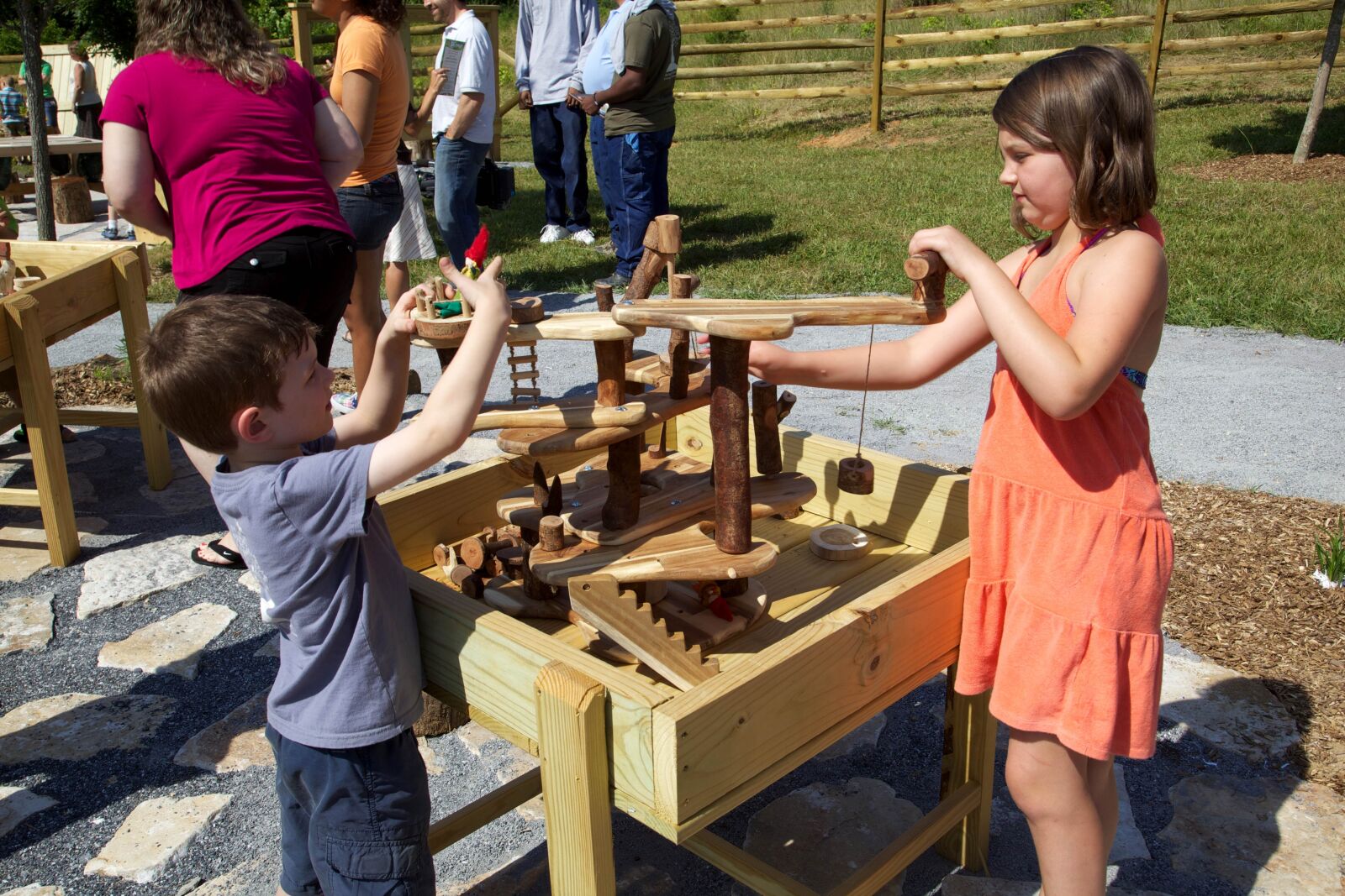 Canon EOS 5D Mark II sample photo. Children, play, outside, wooden photography