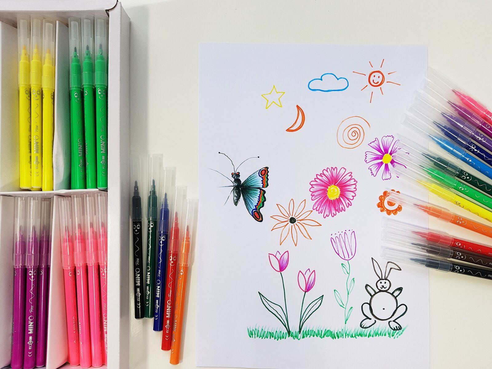 Samsung Galaxy S7 Edge sample photo. Felt tip pens, children photography