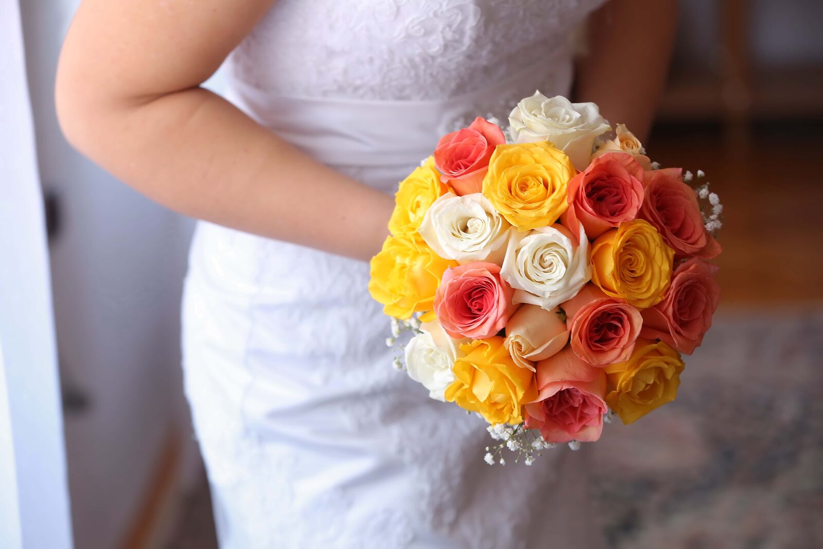 Canon EOS 5D Mark III sample photo. Wedding dress, wedding bouquet photography