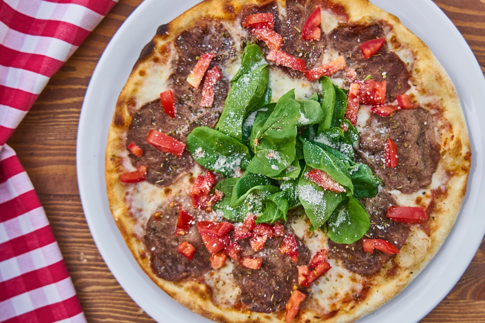 Sony a7R II sample photo. Pizza, dough, tomato photography
