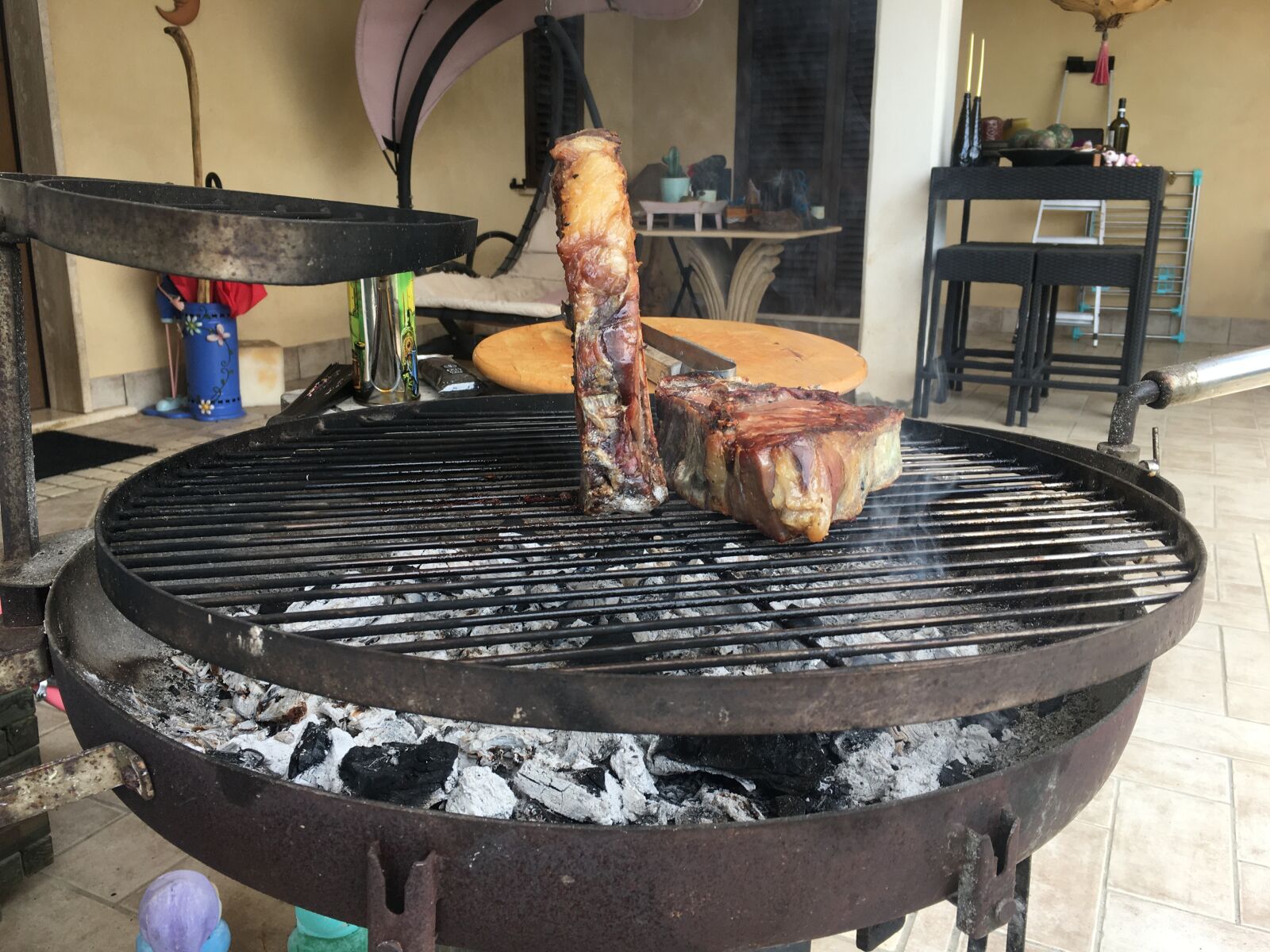 Apple iPhone 6s sample photo. Steak, embers, meat photography