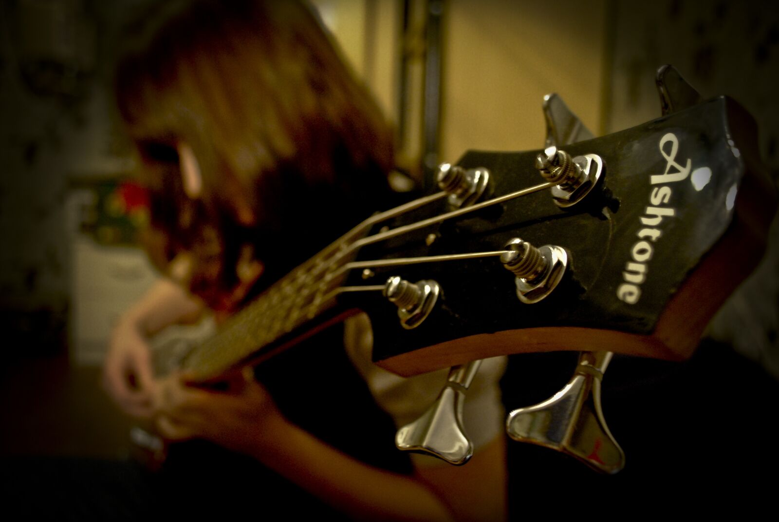 Nikon D3000 sample photo. Guitar, girl, music photography