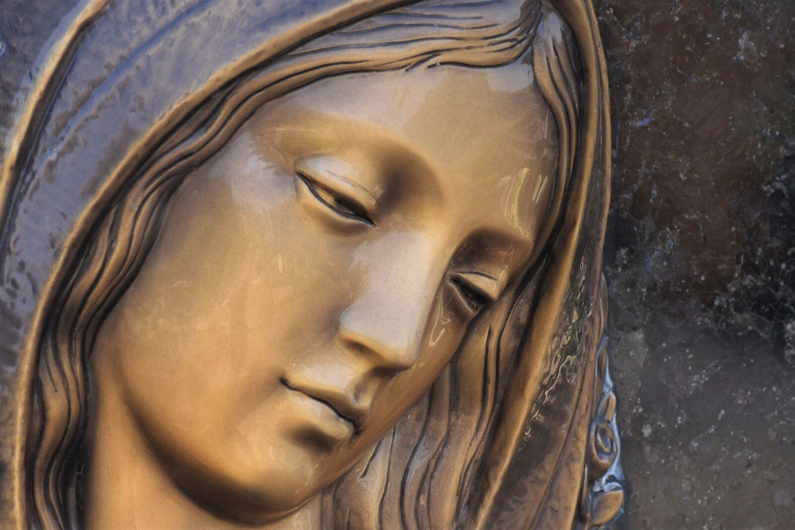 Nikon D3300 sample photo. Headstone, mother mary, face photography