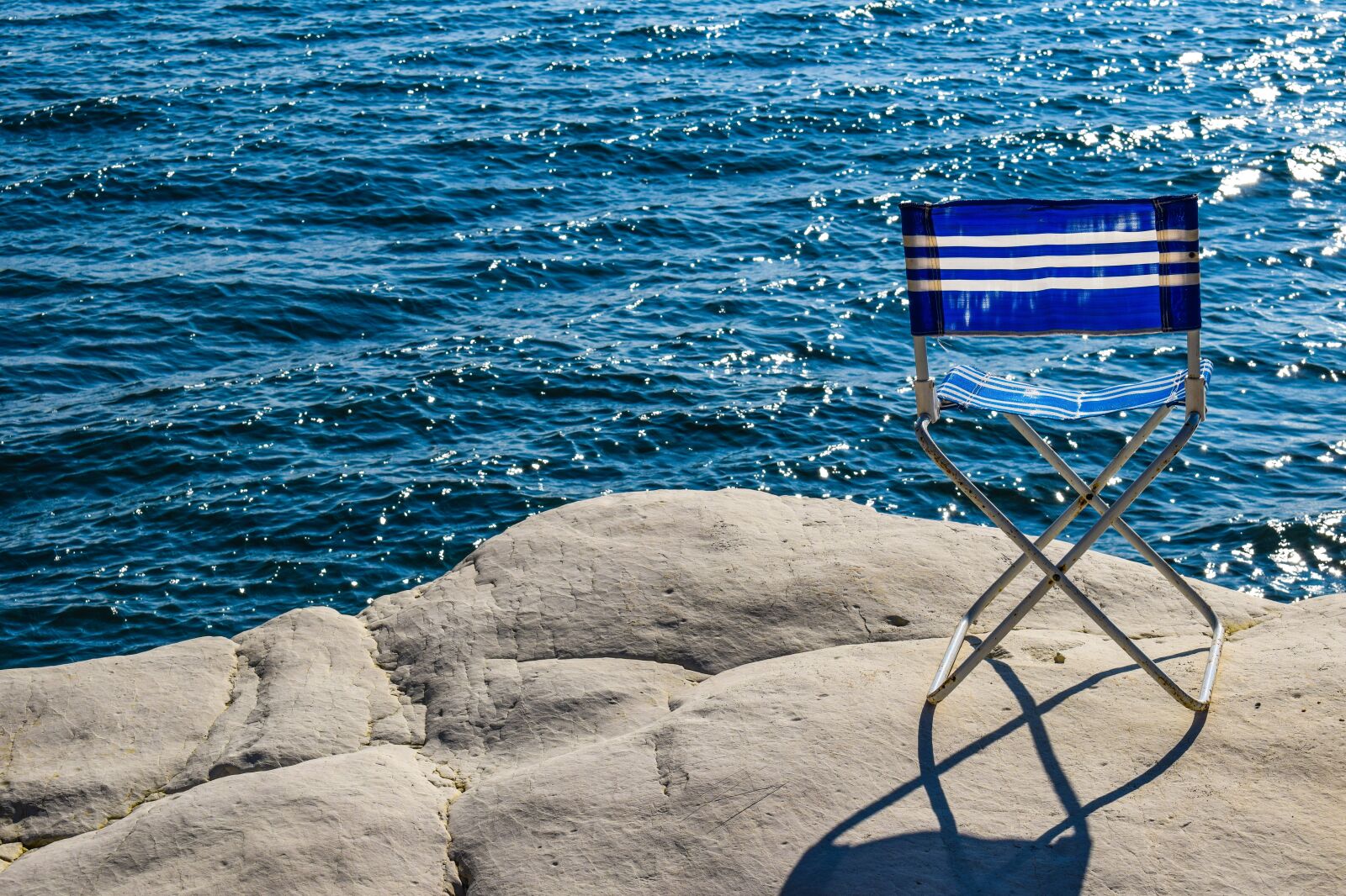 Nikon D3300 sample photo. Chair, blue, sea photography