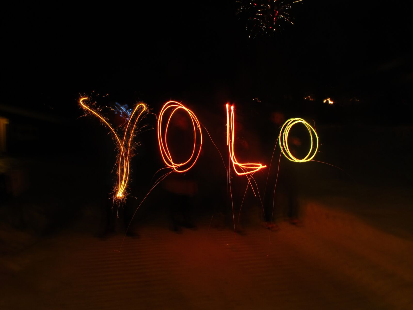 Canon PowerShot G12 sample photo. Yolo, sparklers, new year photography