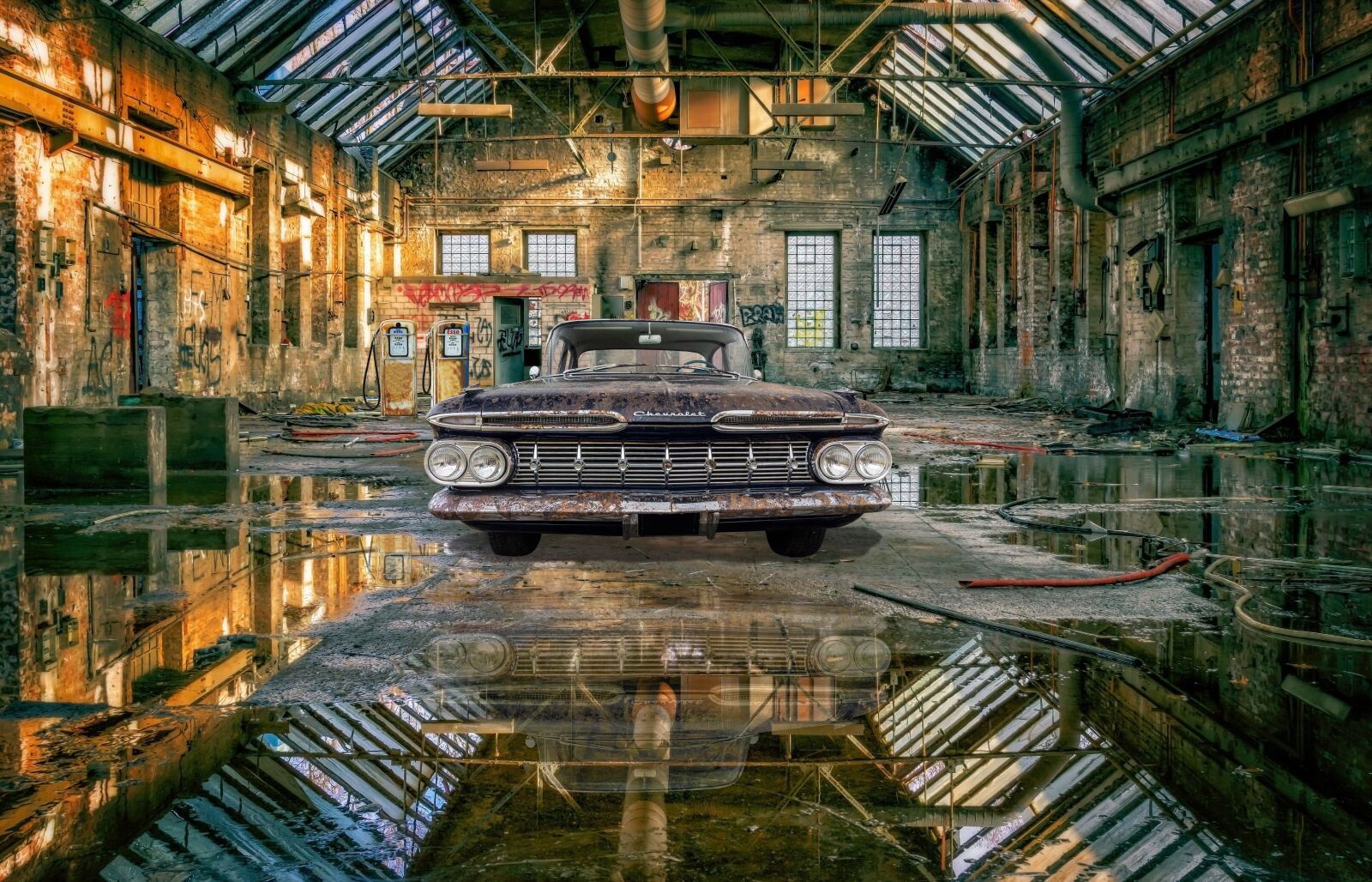 Nikon D3300 sample photo. Hall, factory, mirroring photography