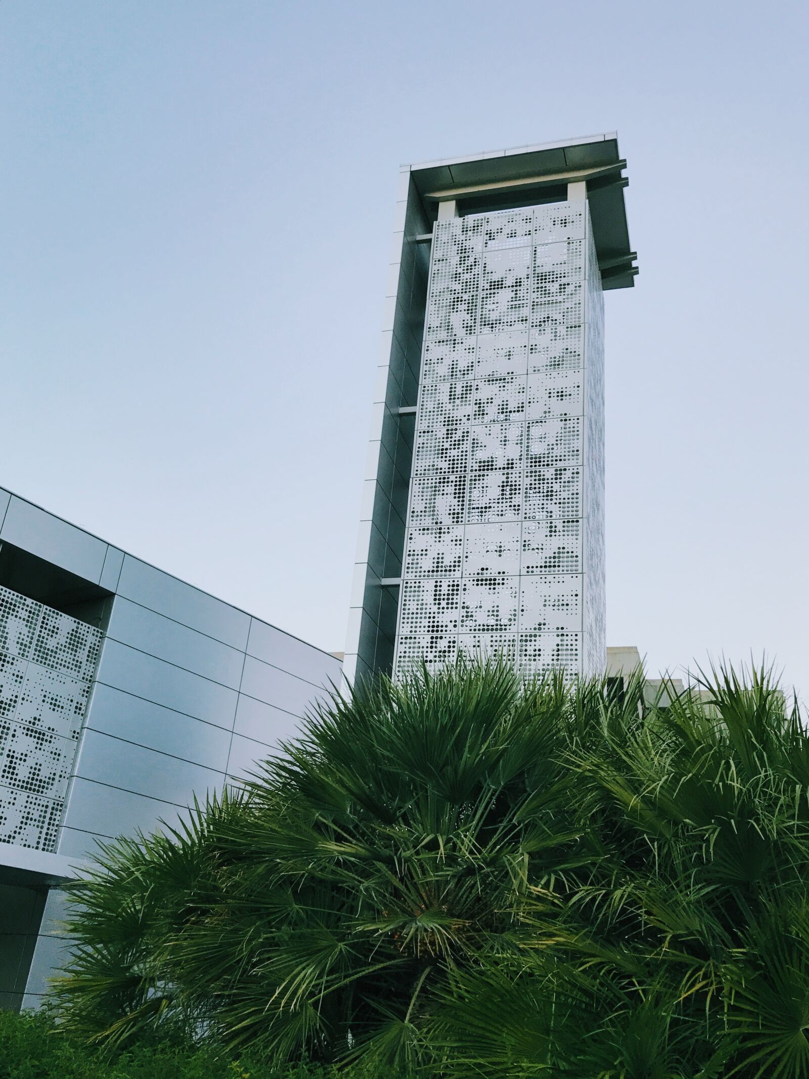 Apple iPhone 7 sample photo. Architecture, blue, building, bush photography