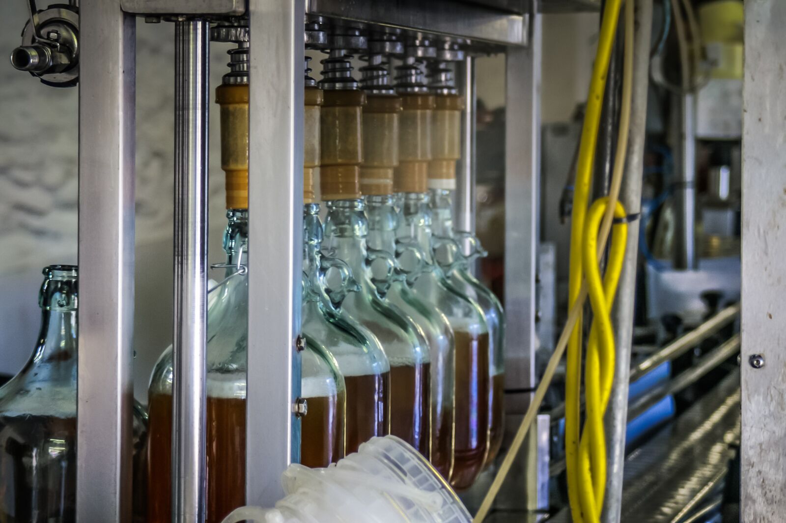 KONICA MINOLTA MAXXUM 7D sample photo. Cider, bottling plant, production photography