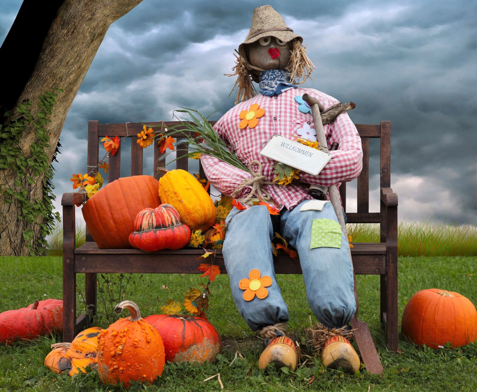 Canon EOS 5D Mark II sample photo. Pumpkin, woman of straw photography