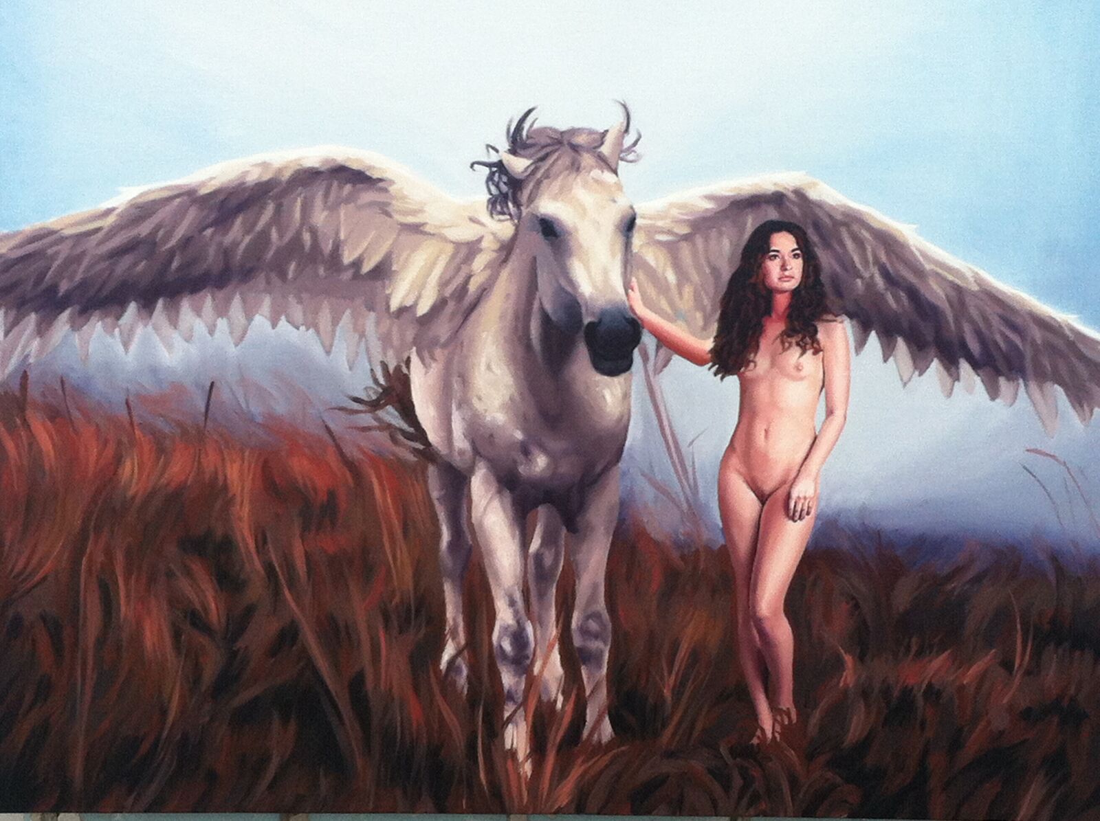Apple iPhone 4 sample photo. Girl, horse, pegasus photography