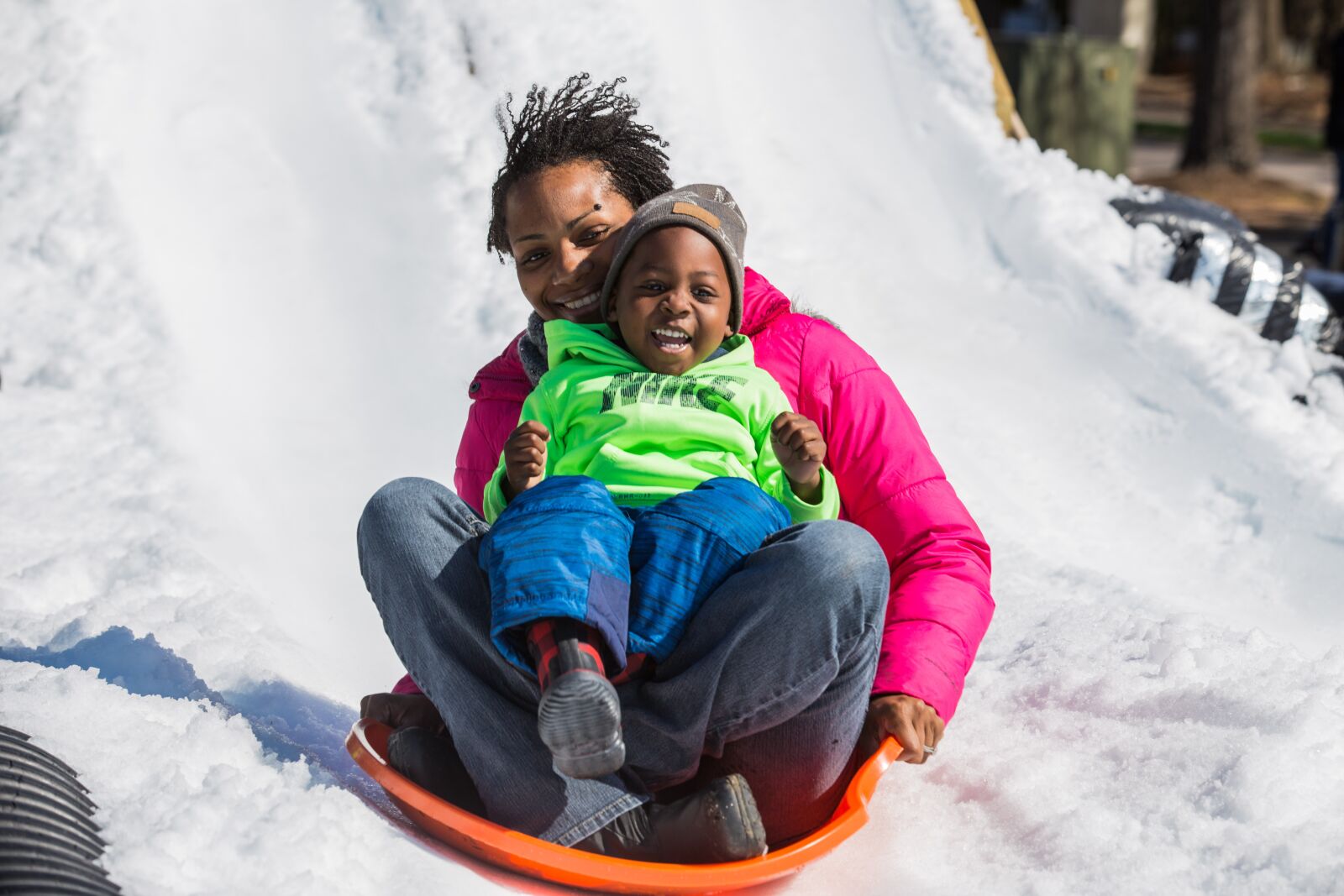 Canon EOS 6D sample photo. Snow, sled, fun photography