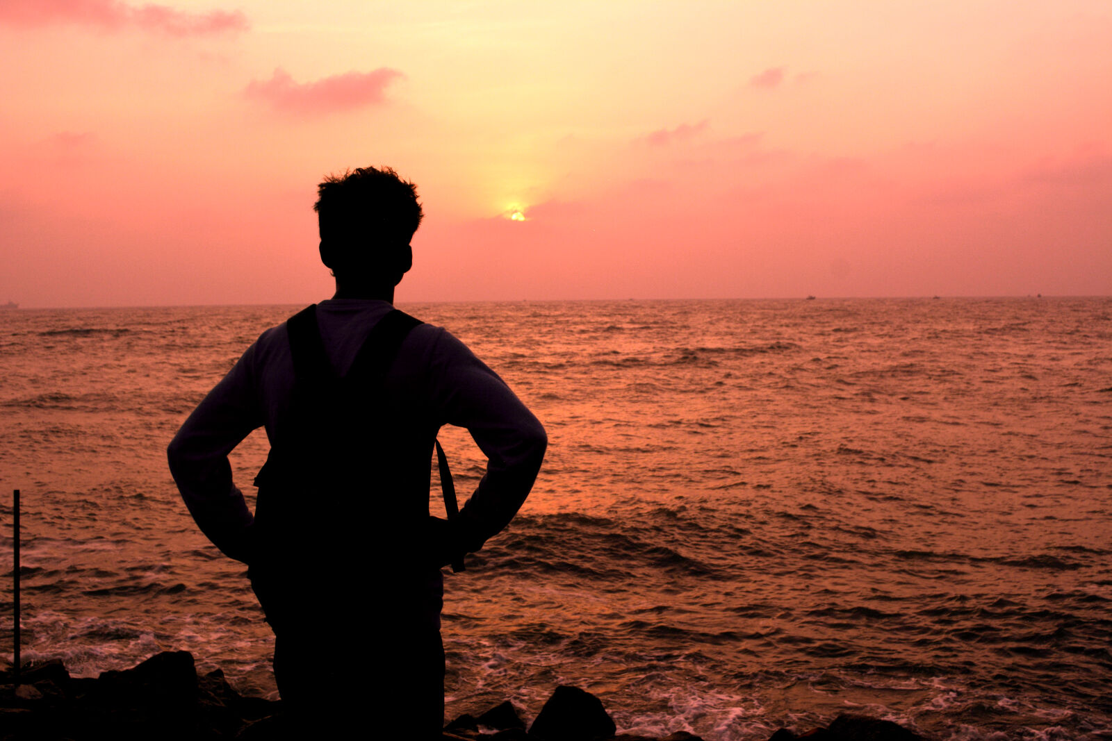 Nikon D5200 sample photo. Carefree, freedom, orange, silhouette photography