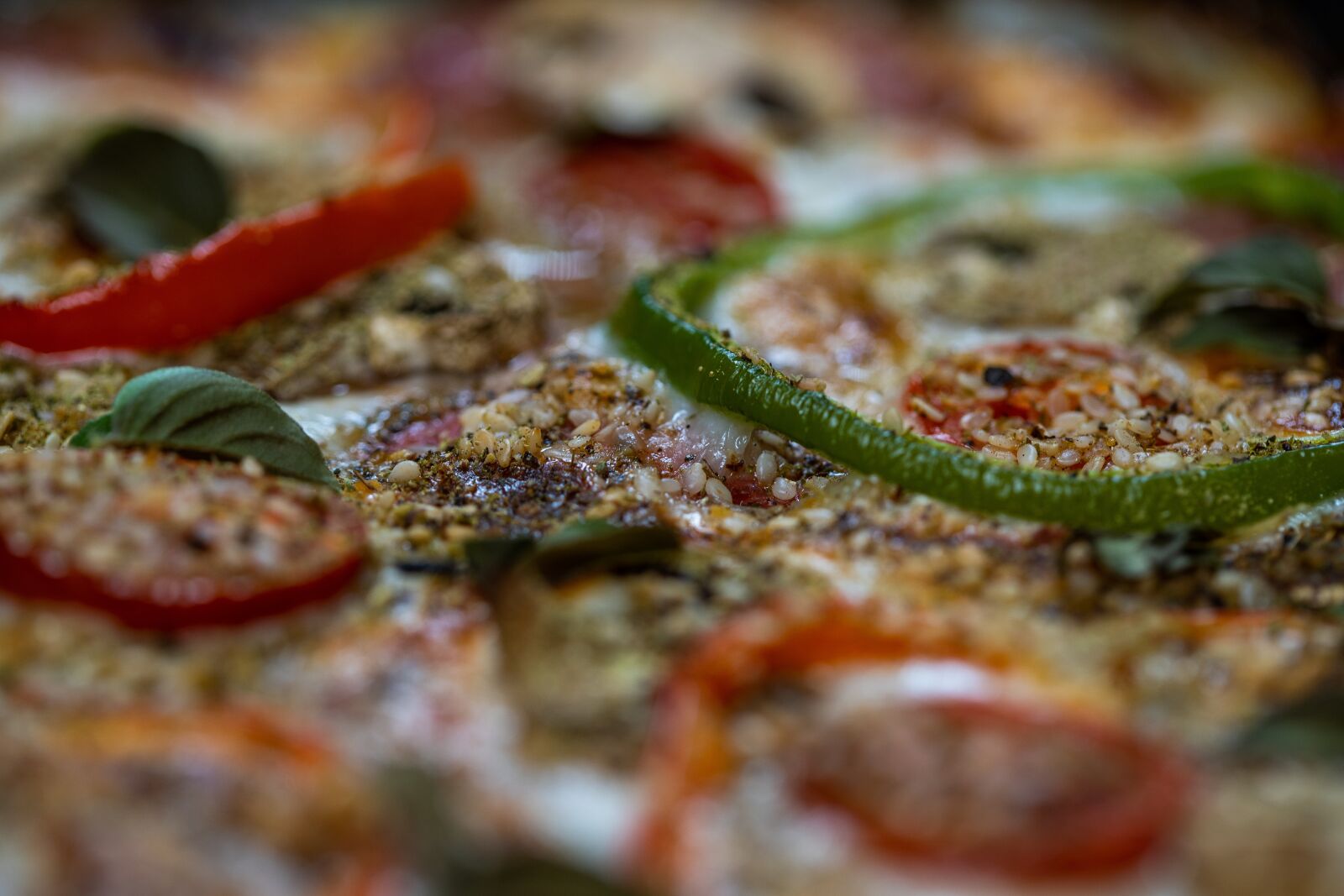 100mm F2.8 SSM sample photo. Pizza, food, cheese photography
