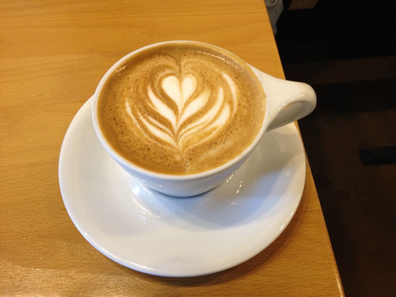 iPhone 4S back camera 4.28mm f/2.4 sample photo. Cappuccino, art, coffee photography