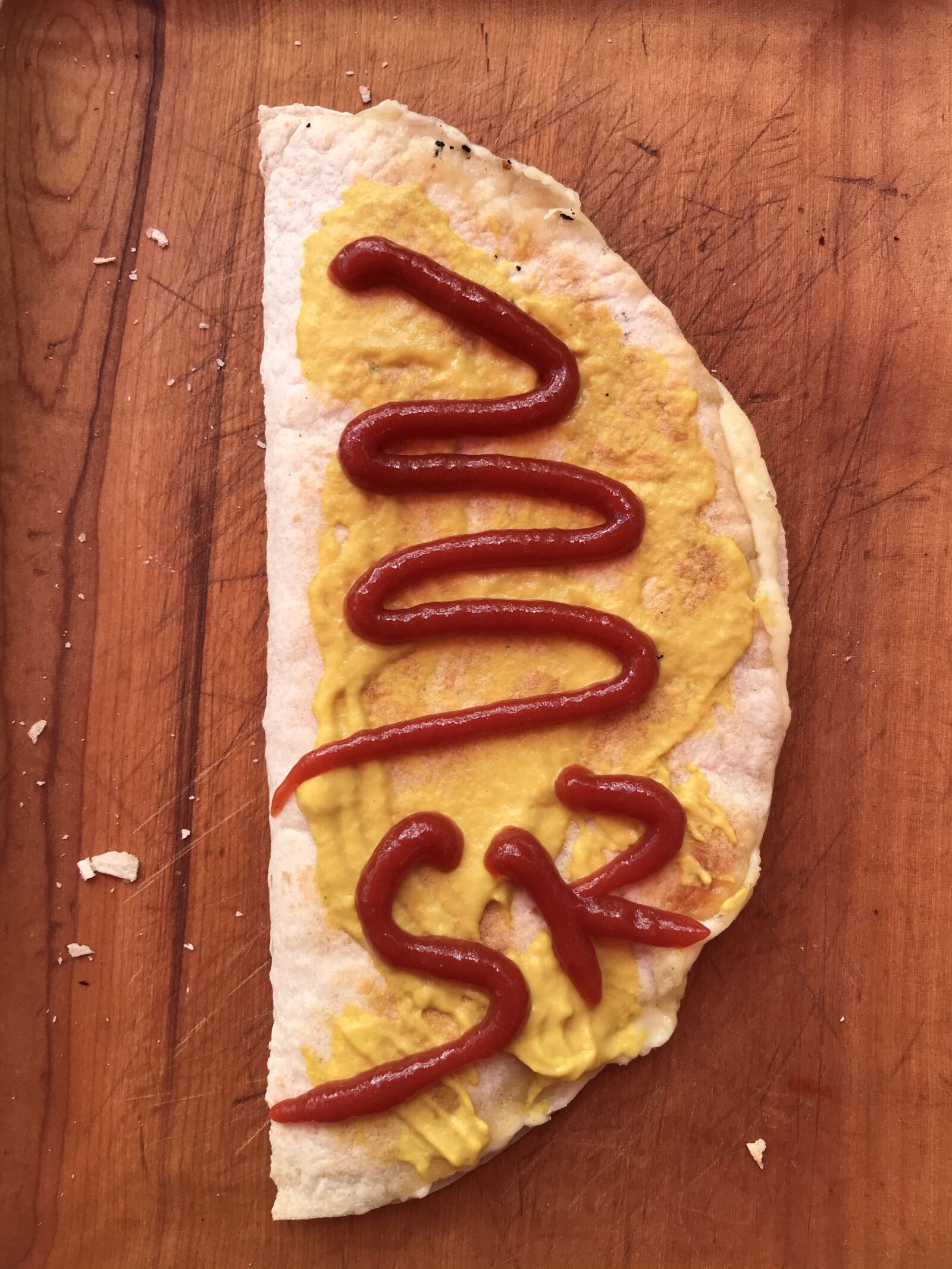 Apple iPhone 7 sample photo. Ketchup, quesadilla, mustard photography