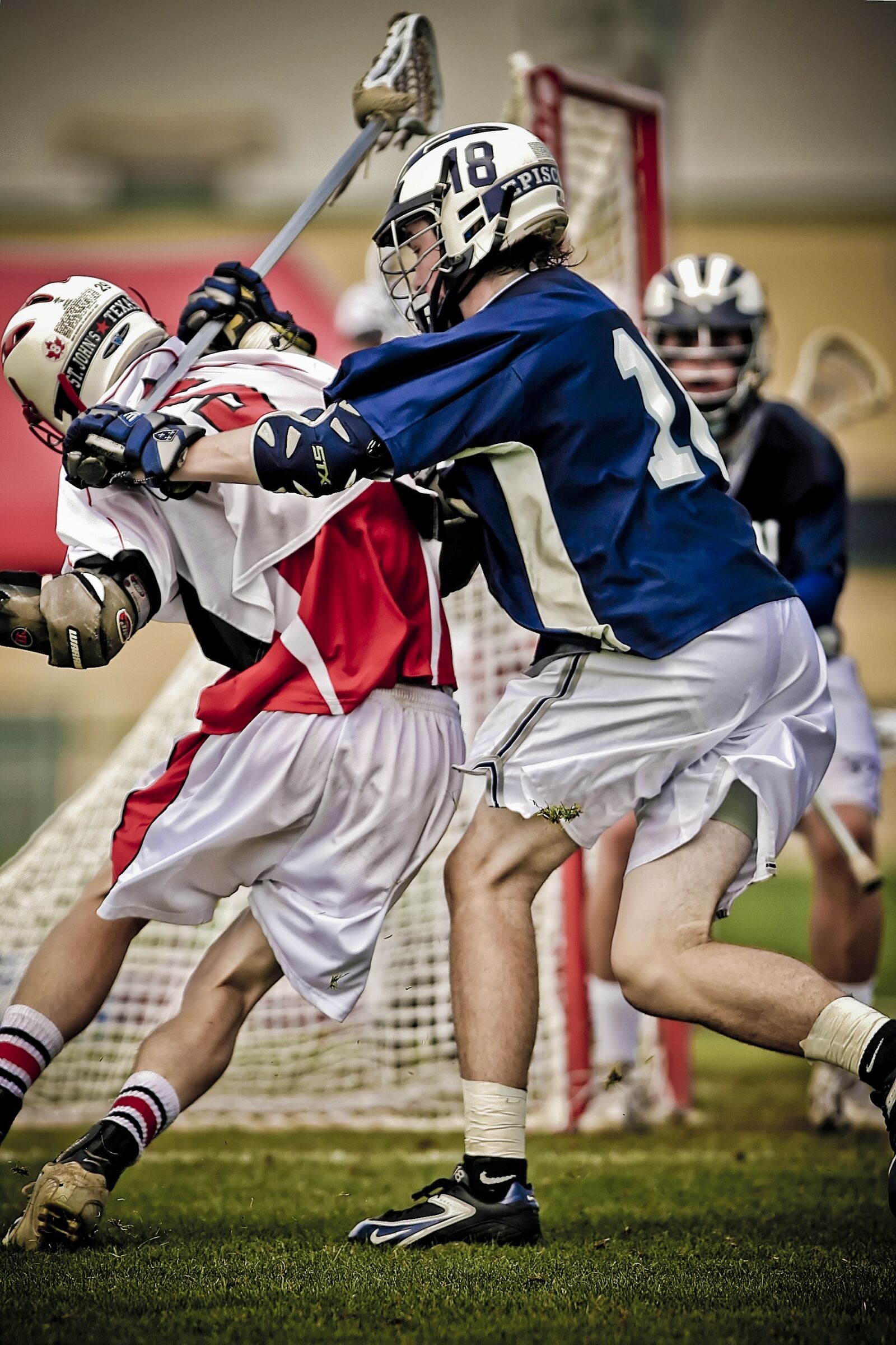 Canon EOS 20D sample photo. Lacrosse, hitting, player photography