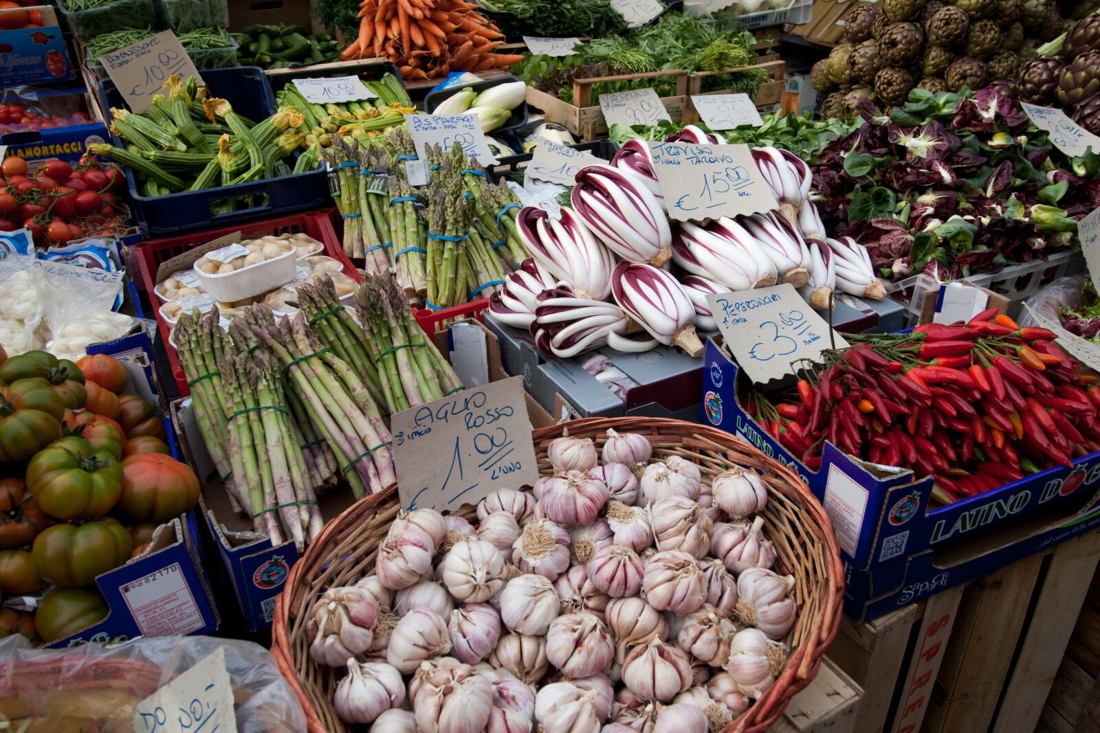 Canon EOS 30D sample photo. Market, vegetables, garlic photography