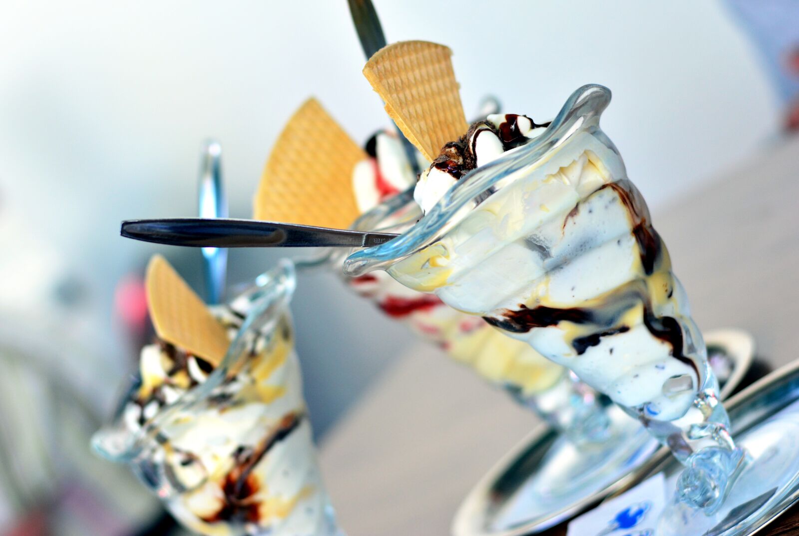 Nikon D5200 sample photo. Ice cream sundae, ice photography
