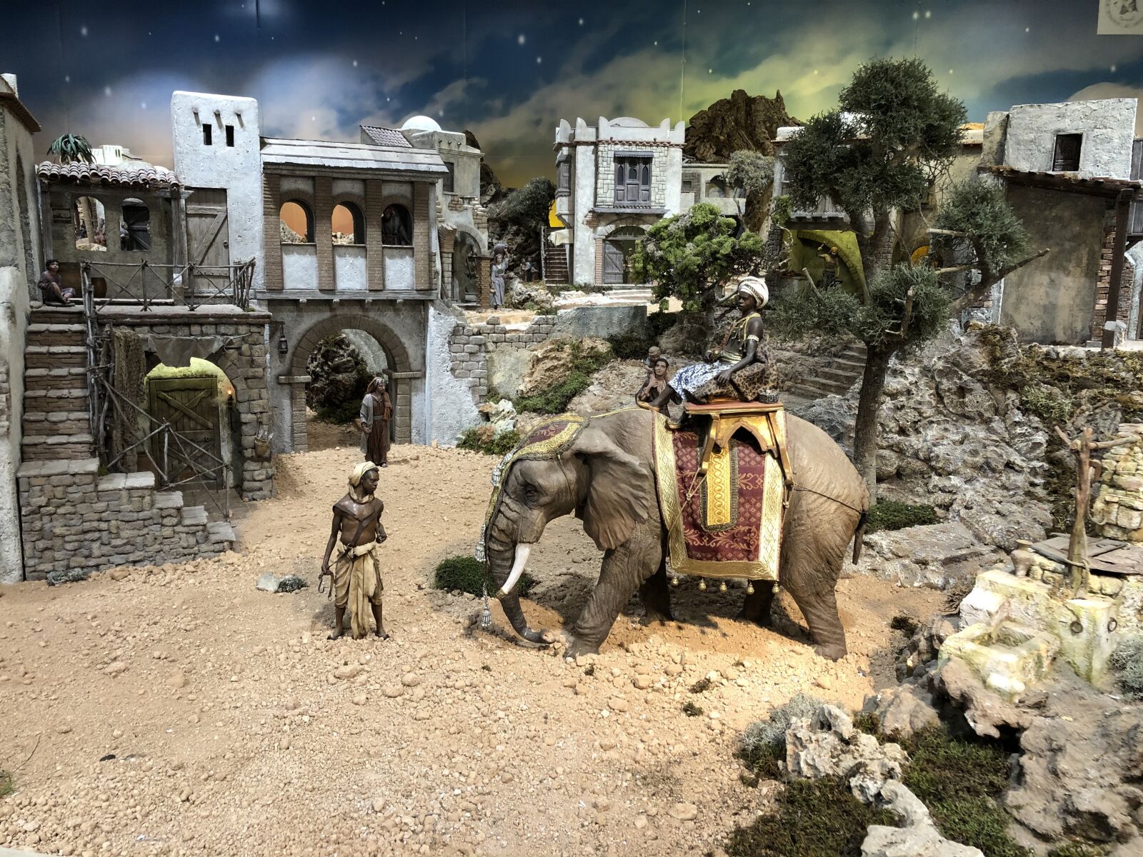 iPhone X back dual camera 4mm f/1.8 sample photo. Crib, christmas, elephant photography