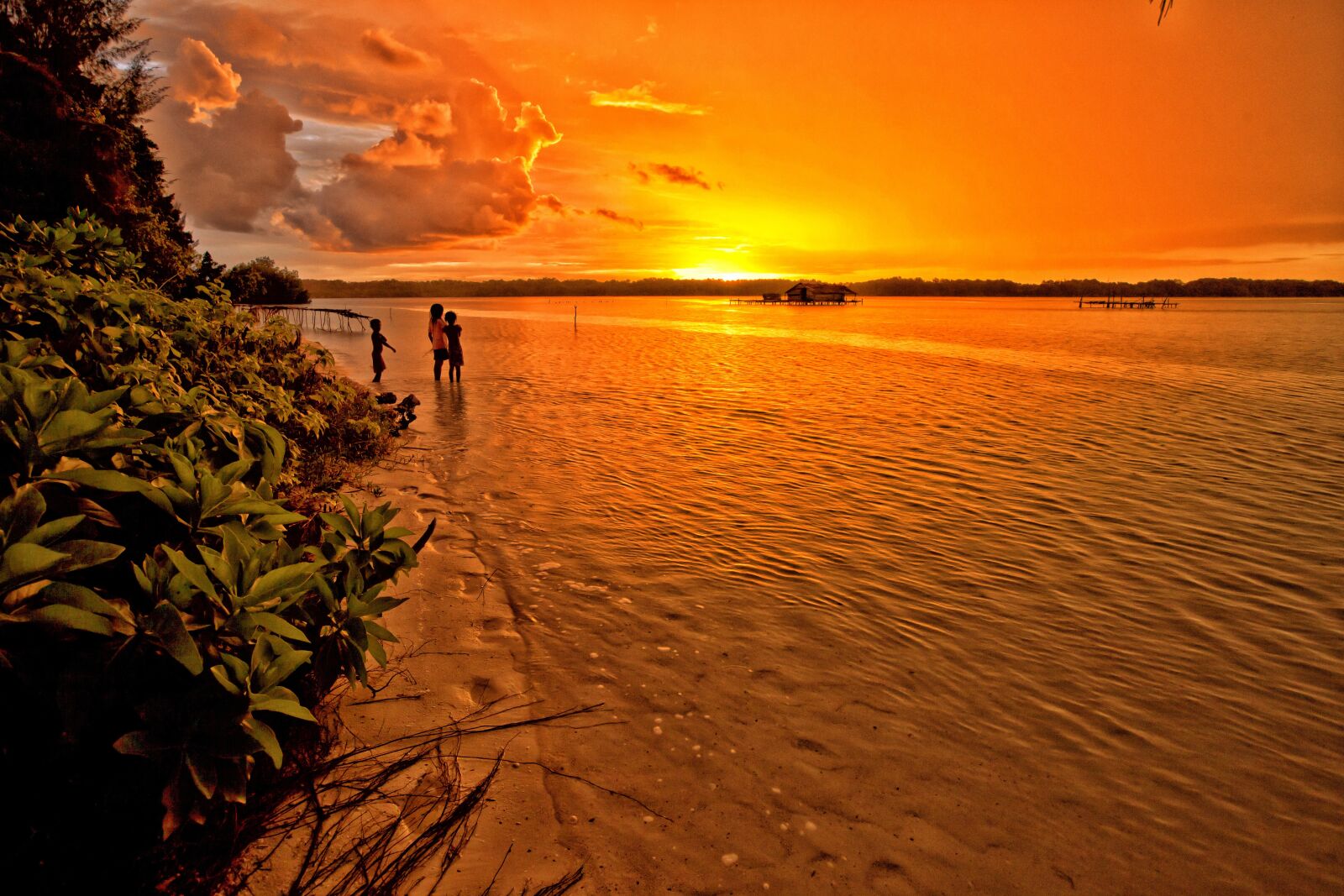 Canon EOS 5D Mark II sample photo. Sunset, lagoon, tropical photography