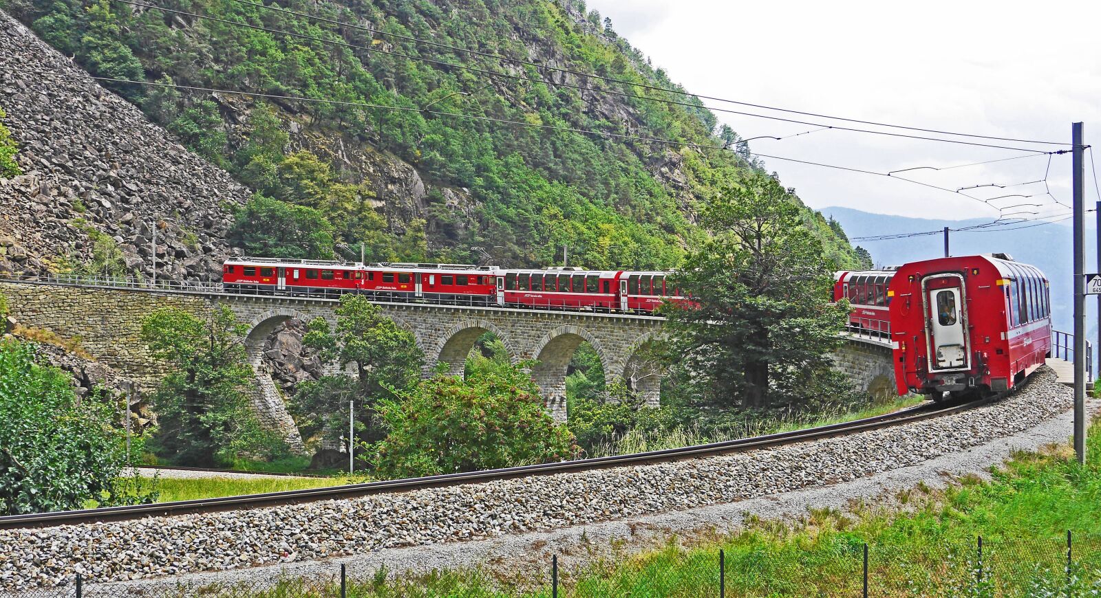 Panasonic Lumix DMC-GH3 sample photo. Bernina railway, sweeping viaduct photography