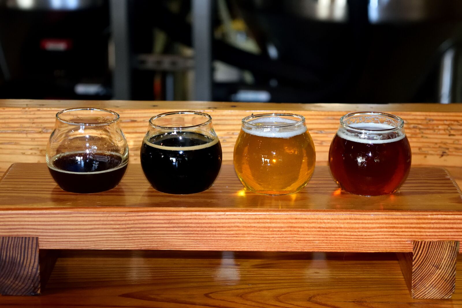 Nikon D3300 sample photo. Beer tasting flight, brewery photography