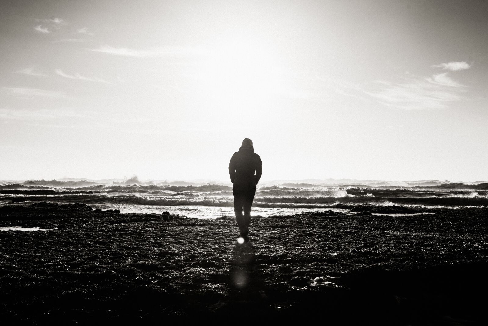 Nikon D800 sample photo. Beach, black and white photography