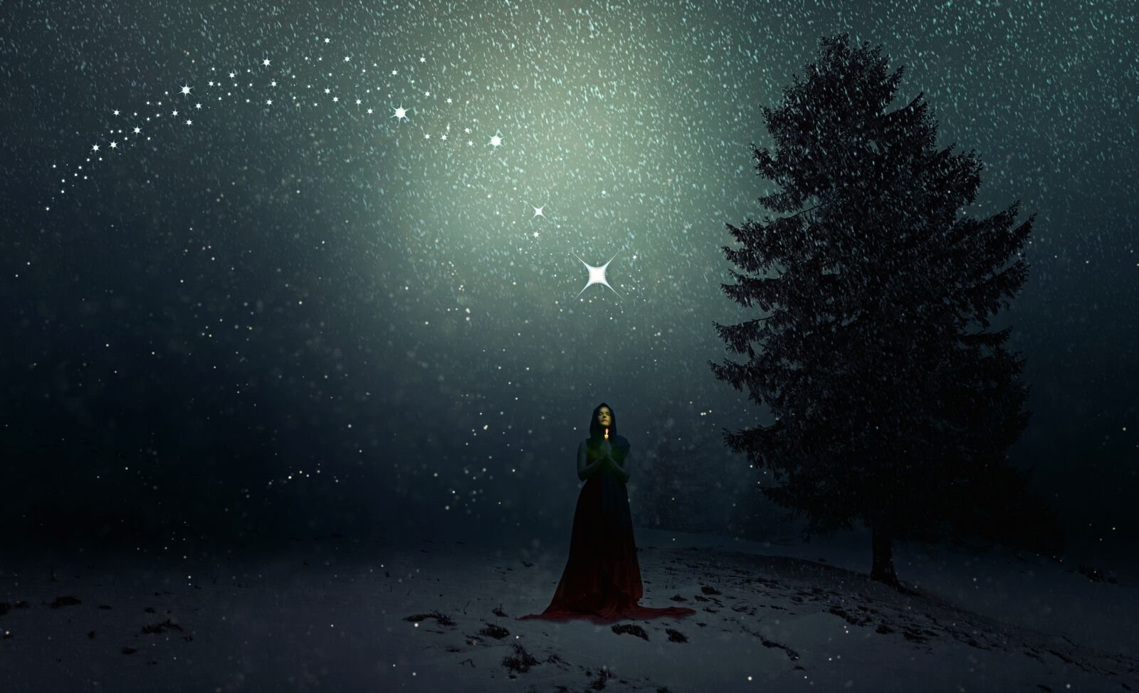 Nikon D90 sample photo. Winter, snowfall, woman photography