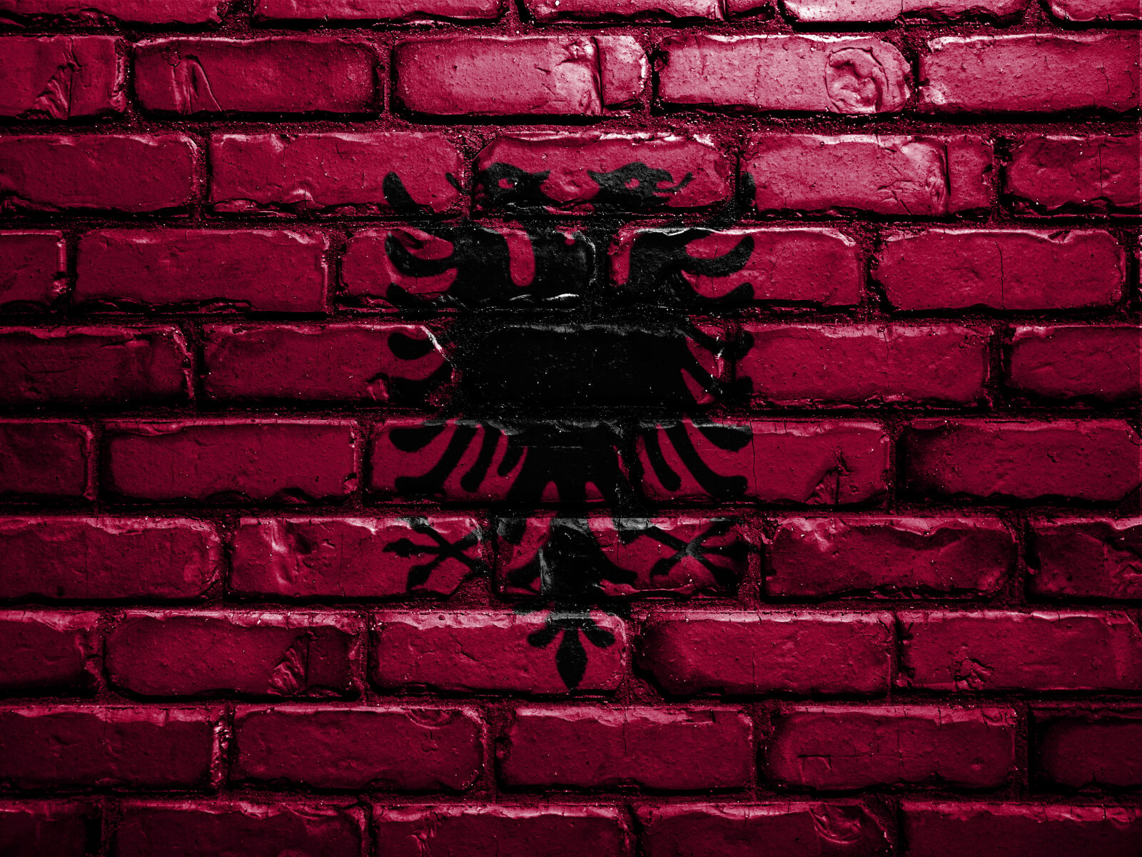 Olympus E-5 sample photo. Albania, banner, brick, bricks photography