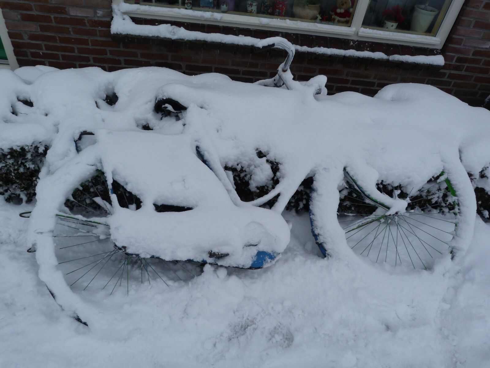 Panasonic Lumix DMC-FZ40 (Lumix DMC-FZ45) sample photo. Bike, snow, winter photography
