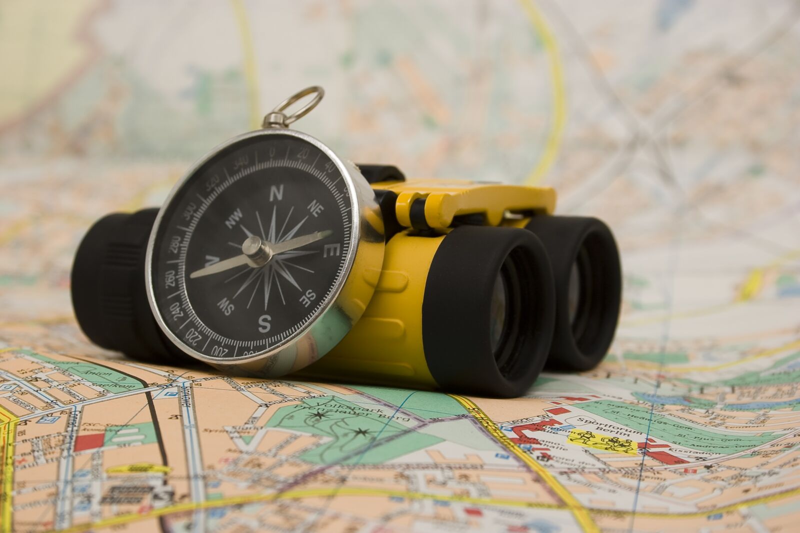 Canon EOS 20D sample photo. Binoculars, compass, map photography