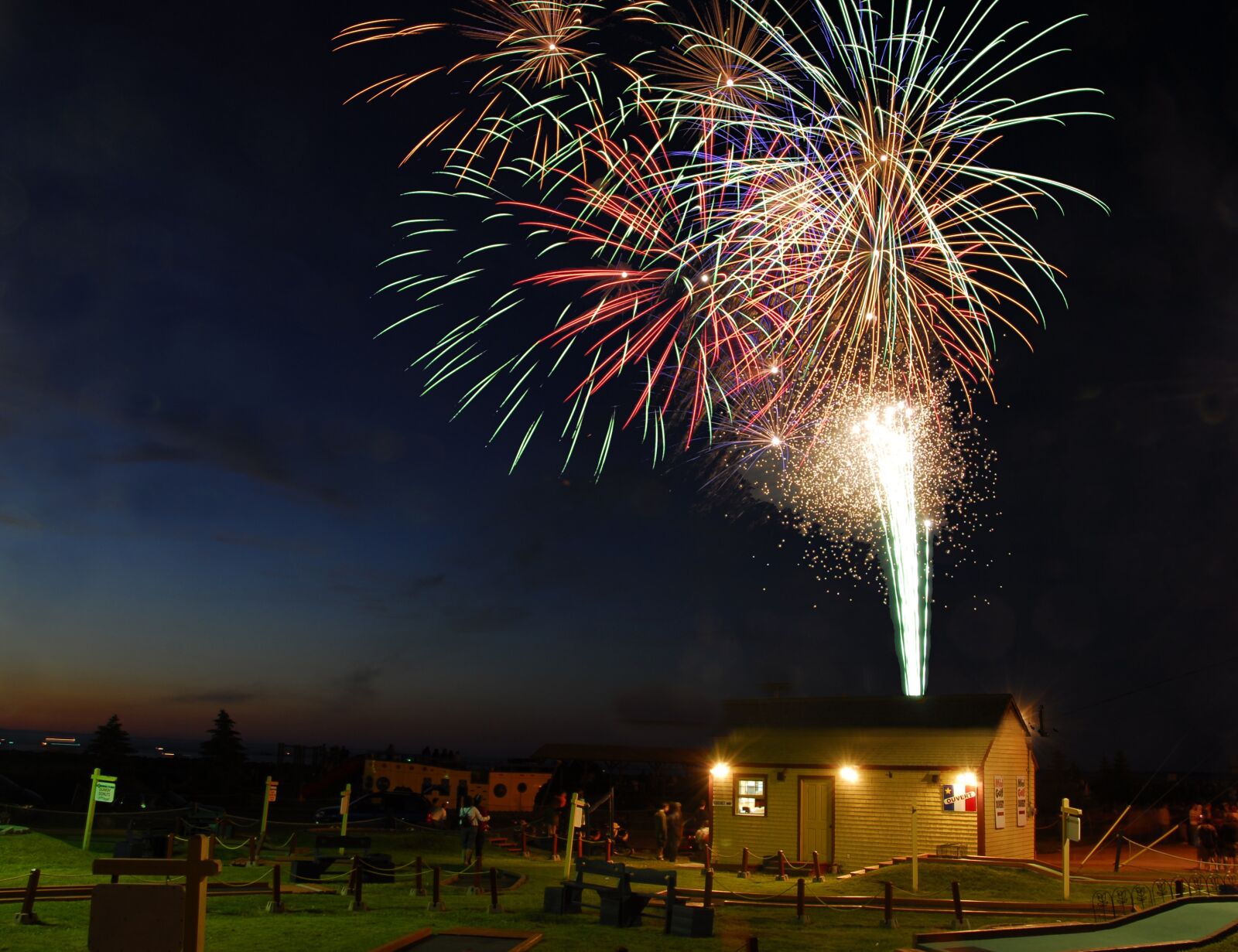 Nikon D200 sample photo. Fireworks, caraquet, canada day photography