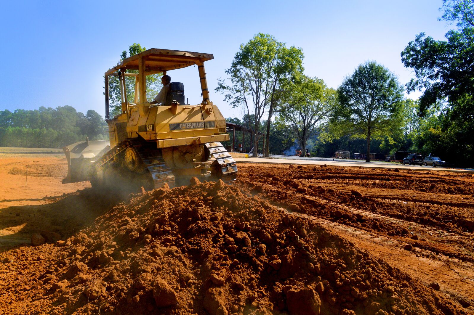 Nikon D3200 sample photo. Bulldozer, dirt, yellow photography