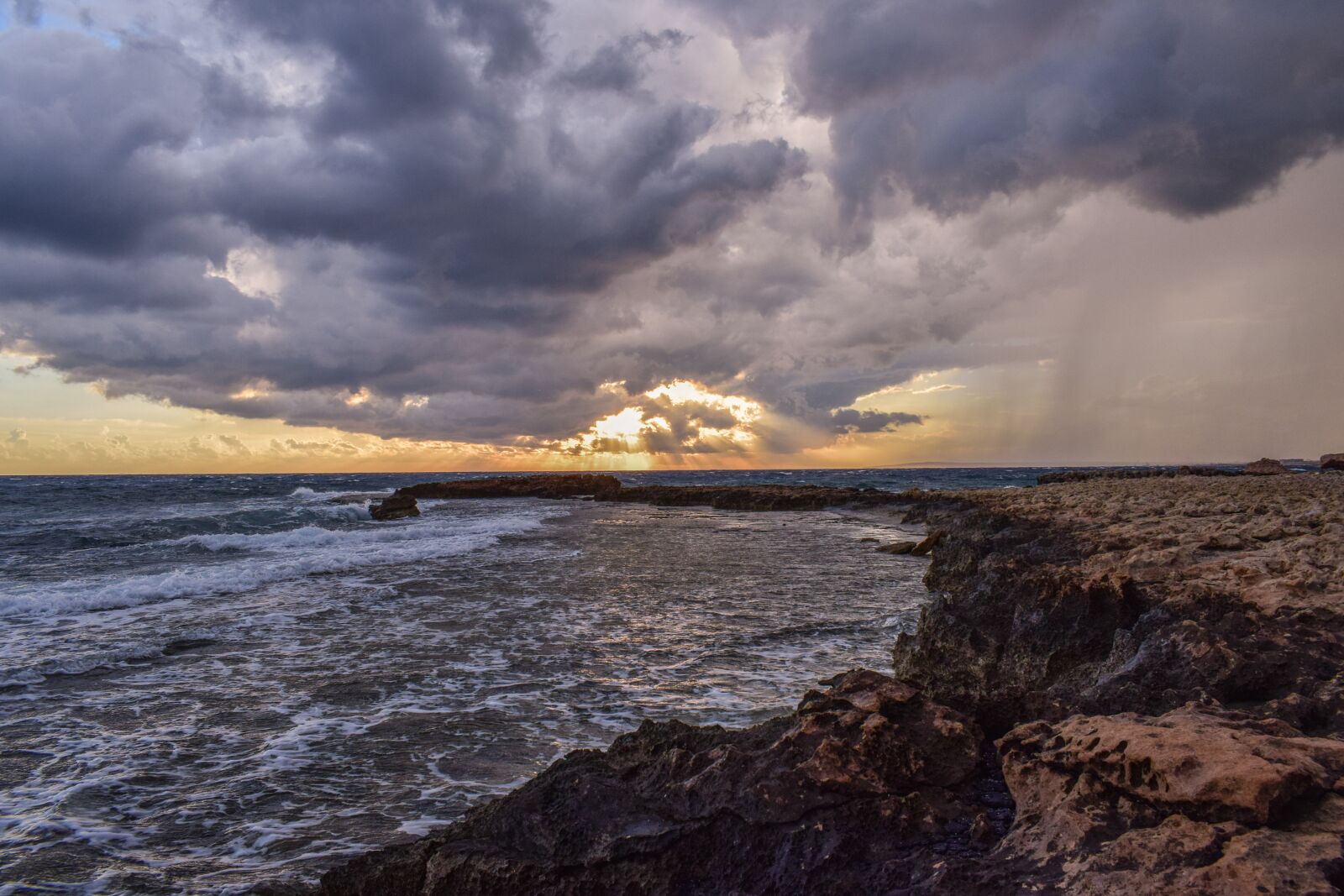 Nikon D3300 sample photo. Rocky coast, sky, clouds photography