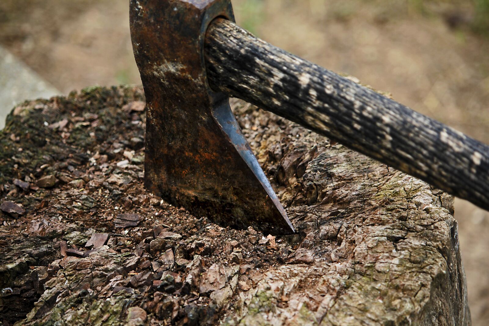 Canon EOS 60D + Canon EF-S 55-250mm F4-5.6 IS STM sample photo. Axe, old, wood photography