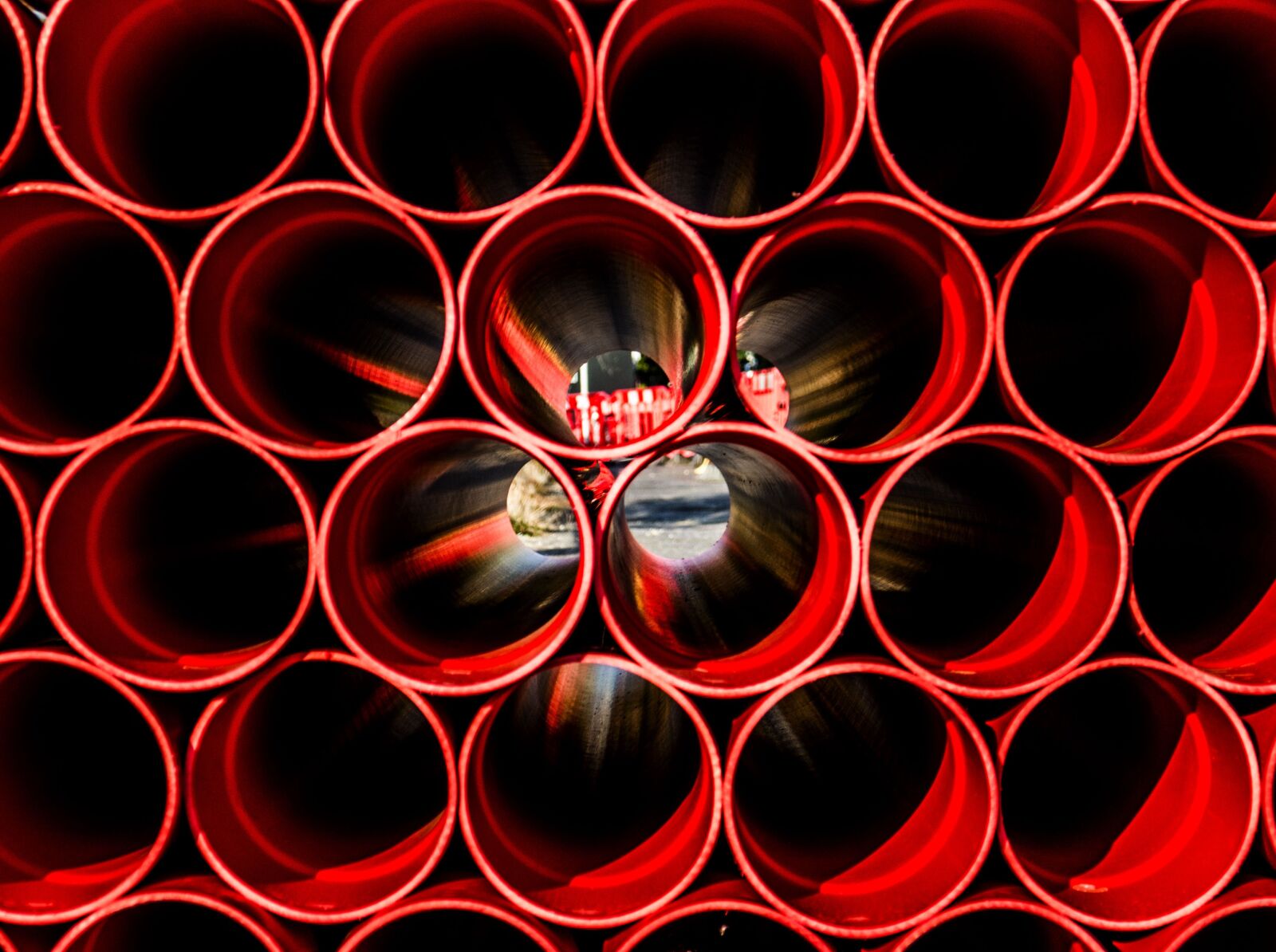 Canon EOS M sample photo. Construction, tube, red photography