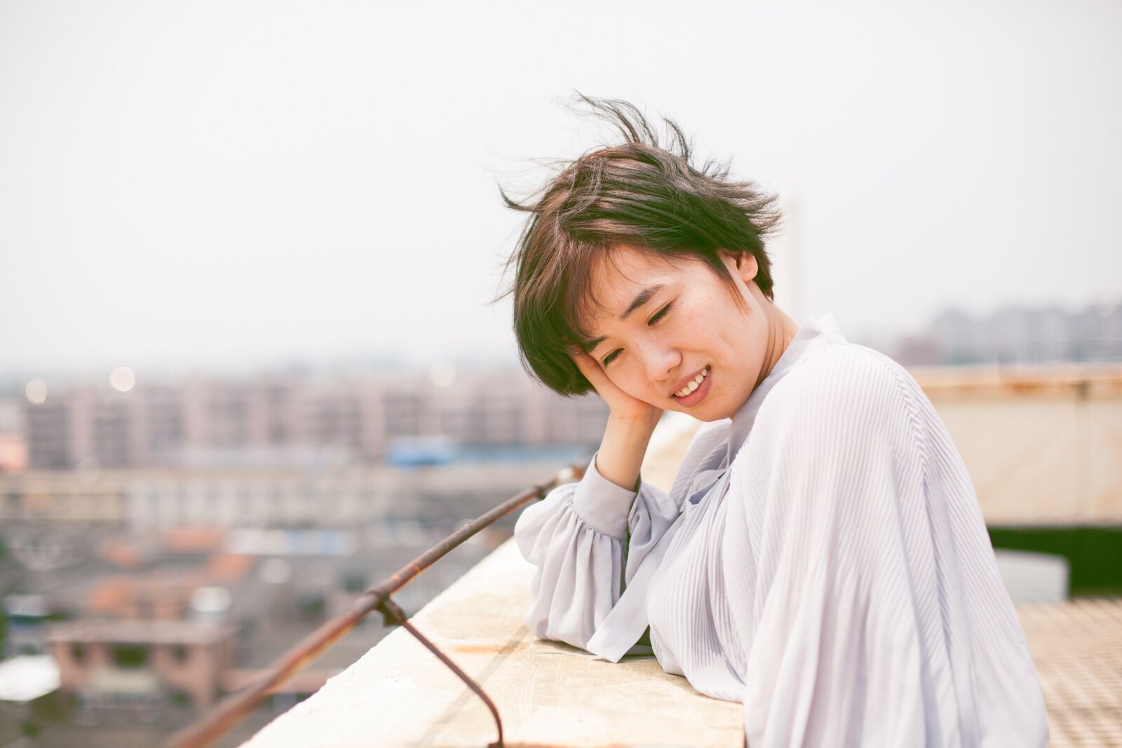 Canon EF 50mm F1.4 USM sample photo. The rooftop, girls, short photography