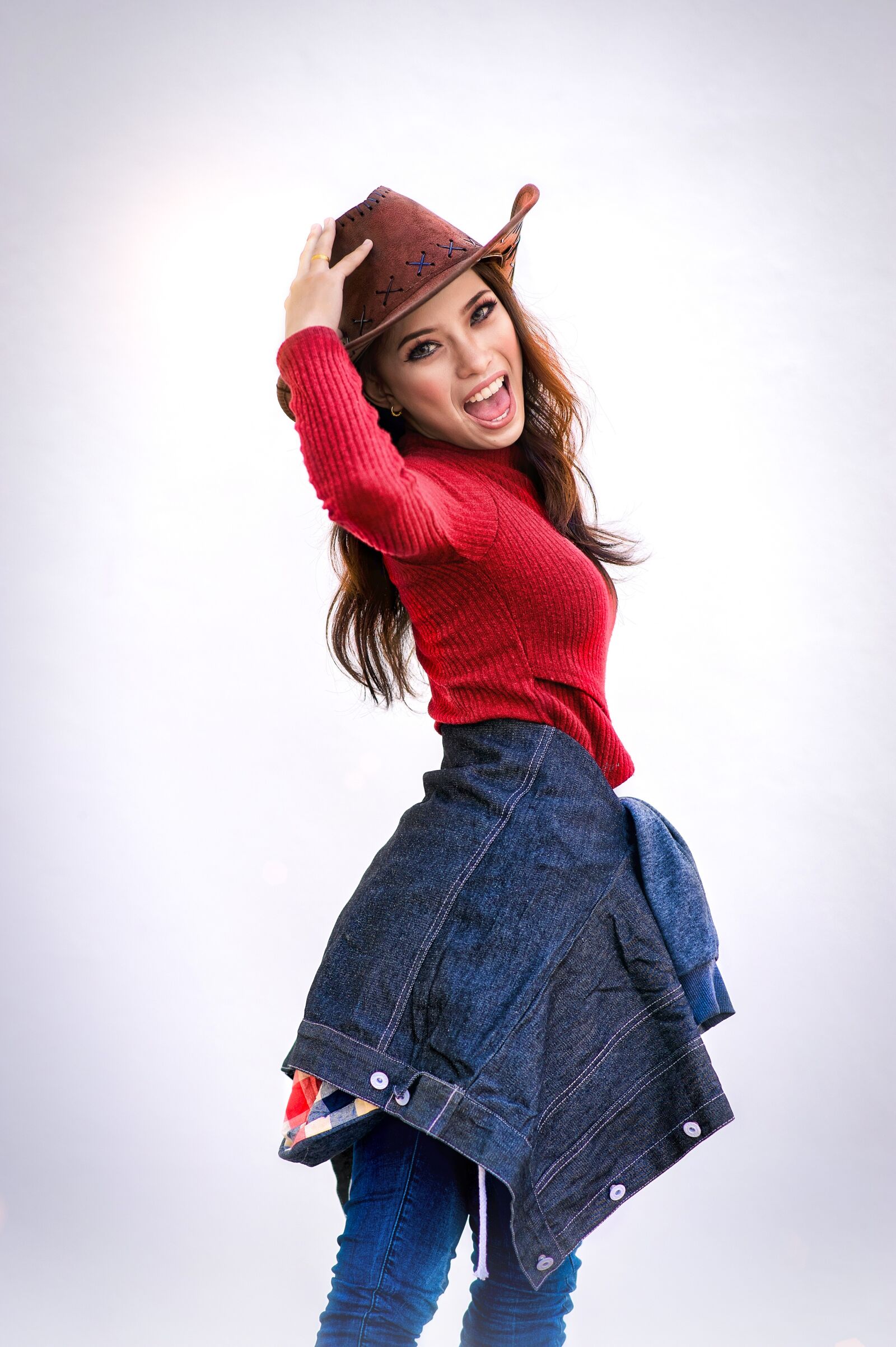 Nikon D700 sample photo. Girl, denim, hat photography